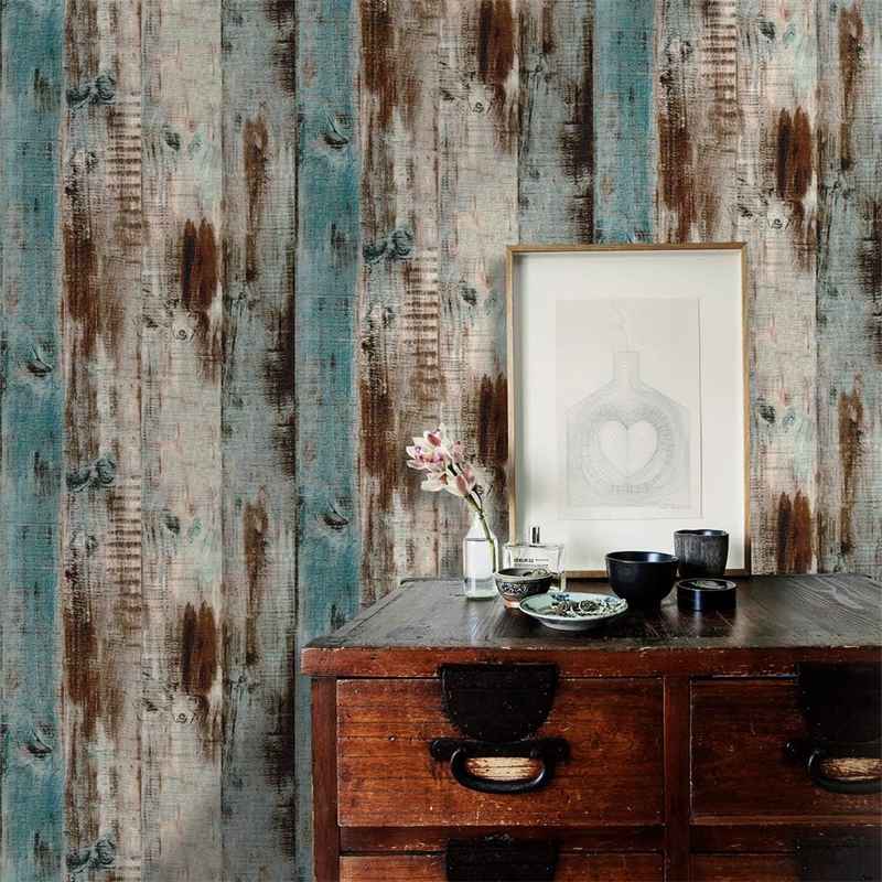 Self Adhesive Vinyl Wallpaper For Furniture Countertop Brown wood grainPattern Decorative Sticker,0.45 × 6M — image 3
