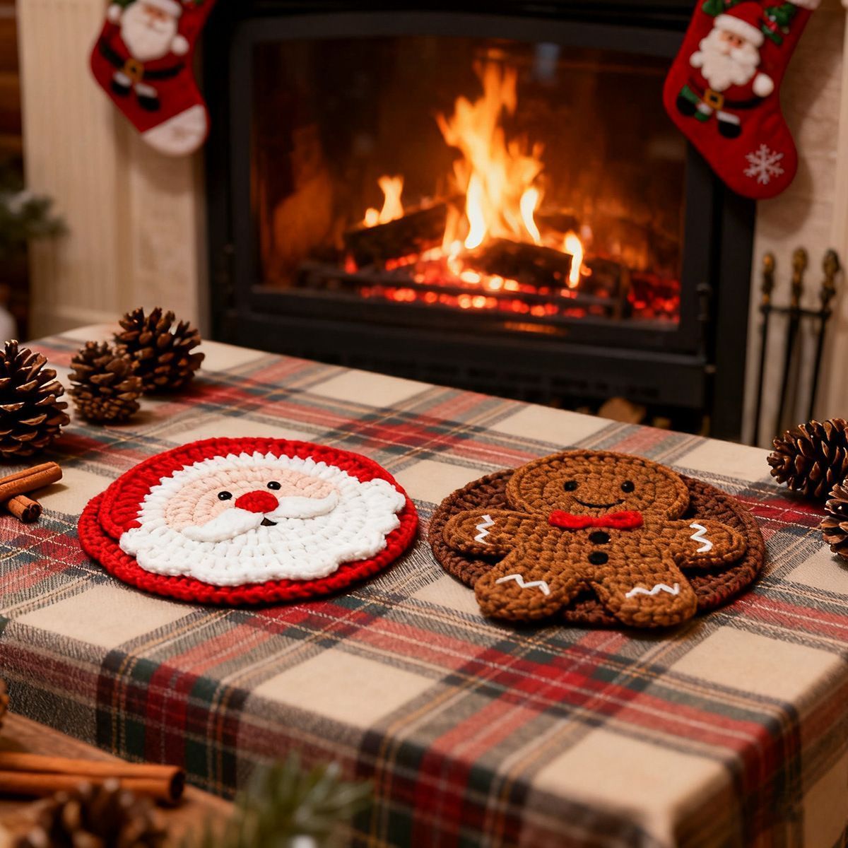 Christmas Hat Decorative Table Coasters Pack of 2, Mini Holiday Present, Anti-wear Desktop Cup Holder Mat ā image 3