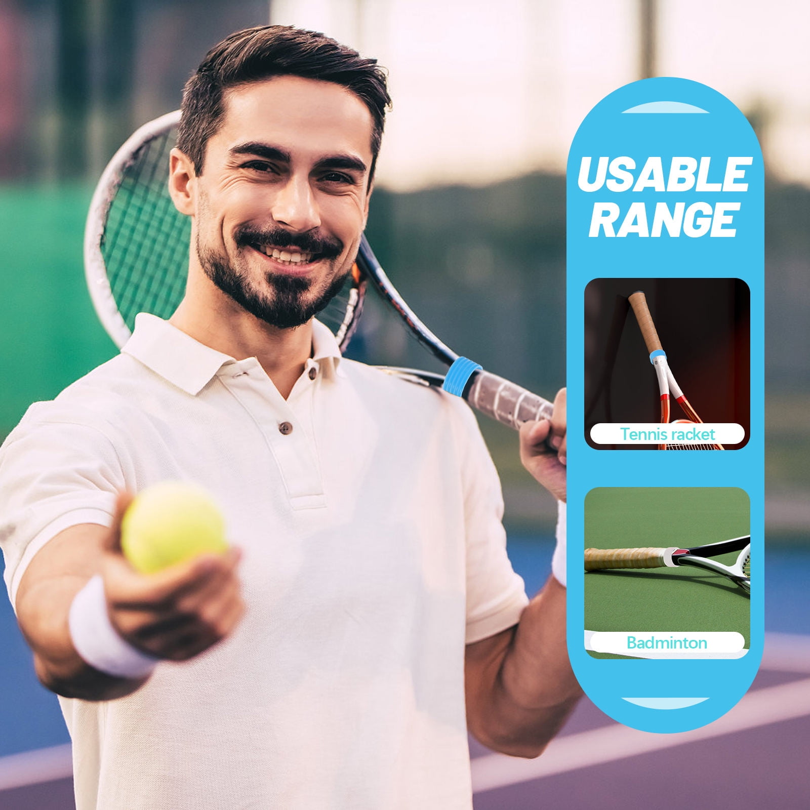 Worgeous Tennis Racket Grip Bands with Absorbent Sweatbands for Comfortable Handle 5PCS Assorted Color Fits — image 3