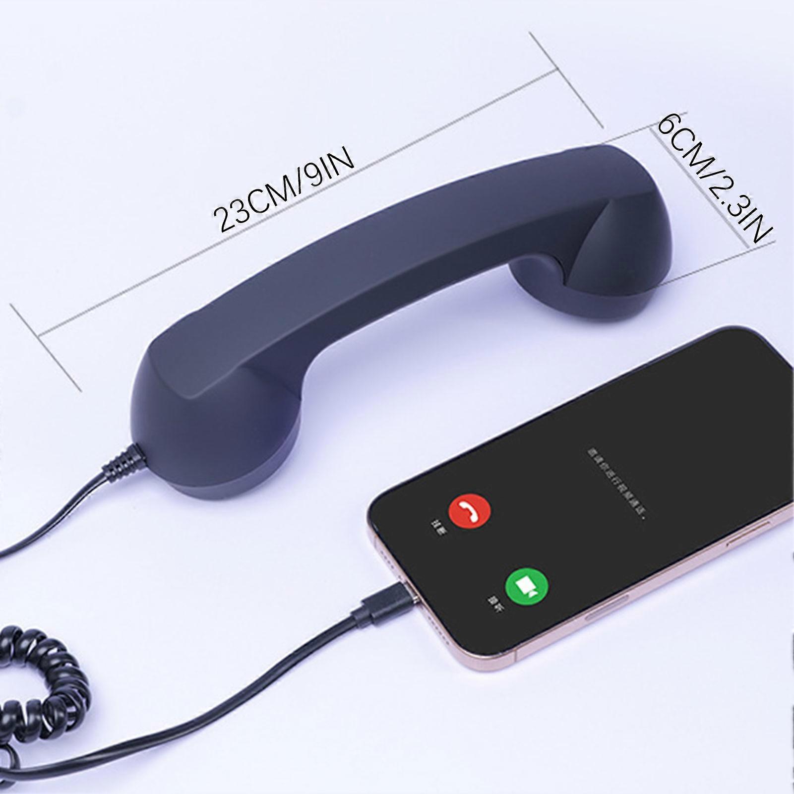 Compatible with iPhone Android USB-C Retro Telephone Handset Red — image 5