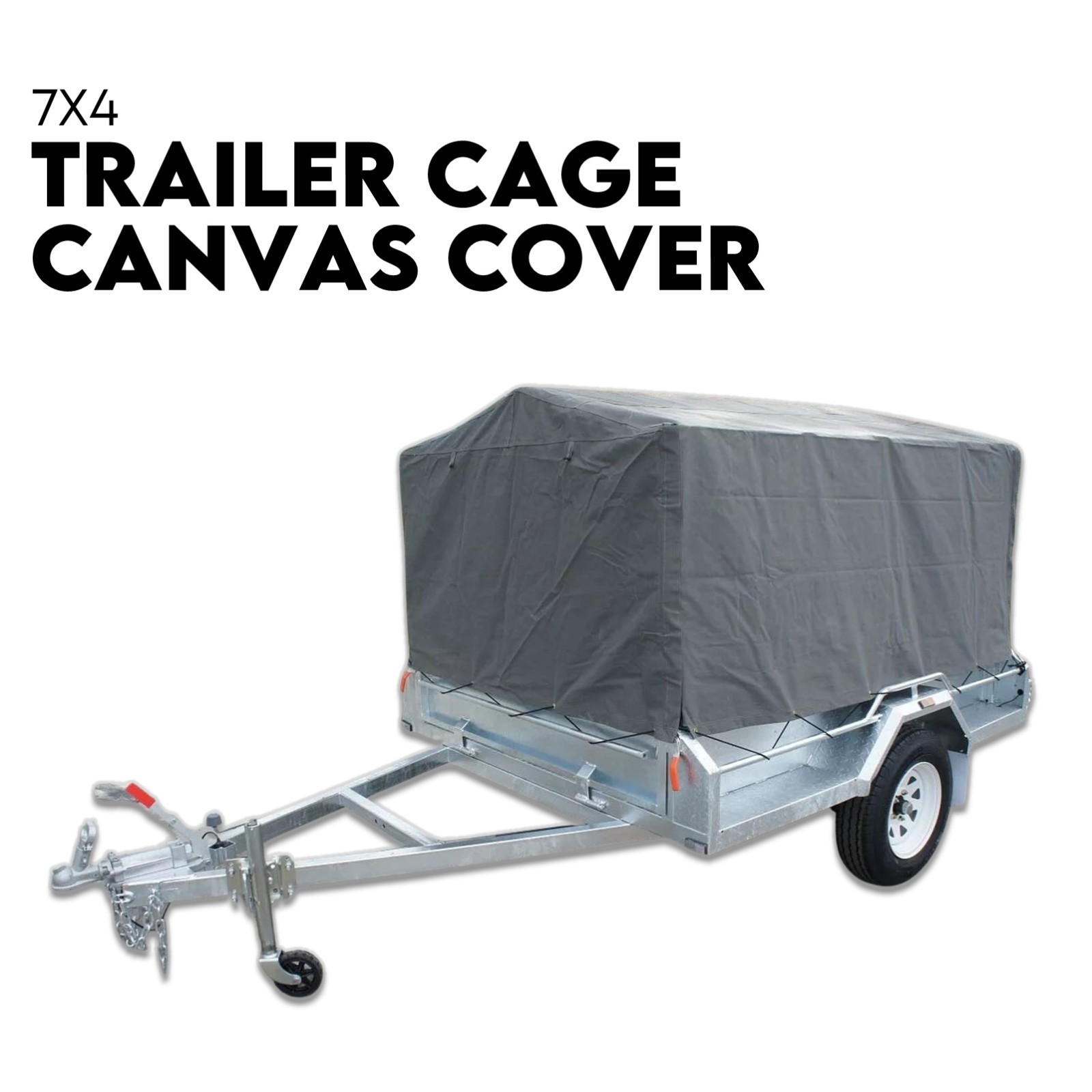 Box Cage Trailer Cover Canvas Tarp for 7 × 4 600mm High Cage Premium Quality 2 ft