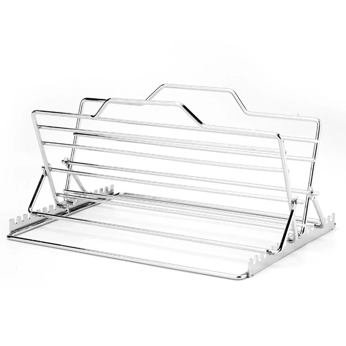 Stainless Steel Chicken Rack Foldable Adjustable Grill Stand For Oven Barbecue — image 5