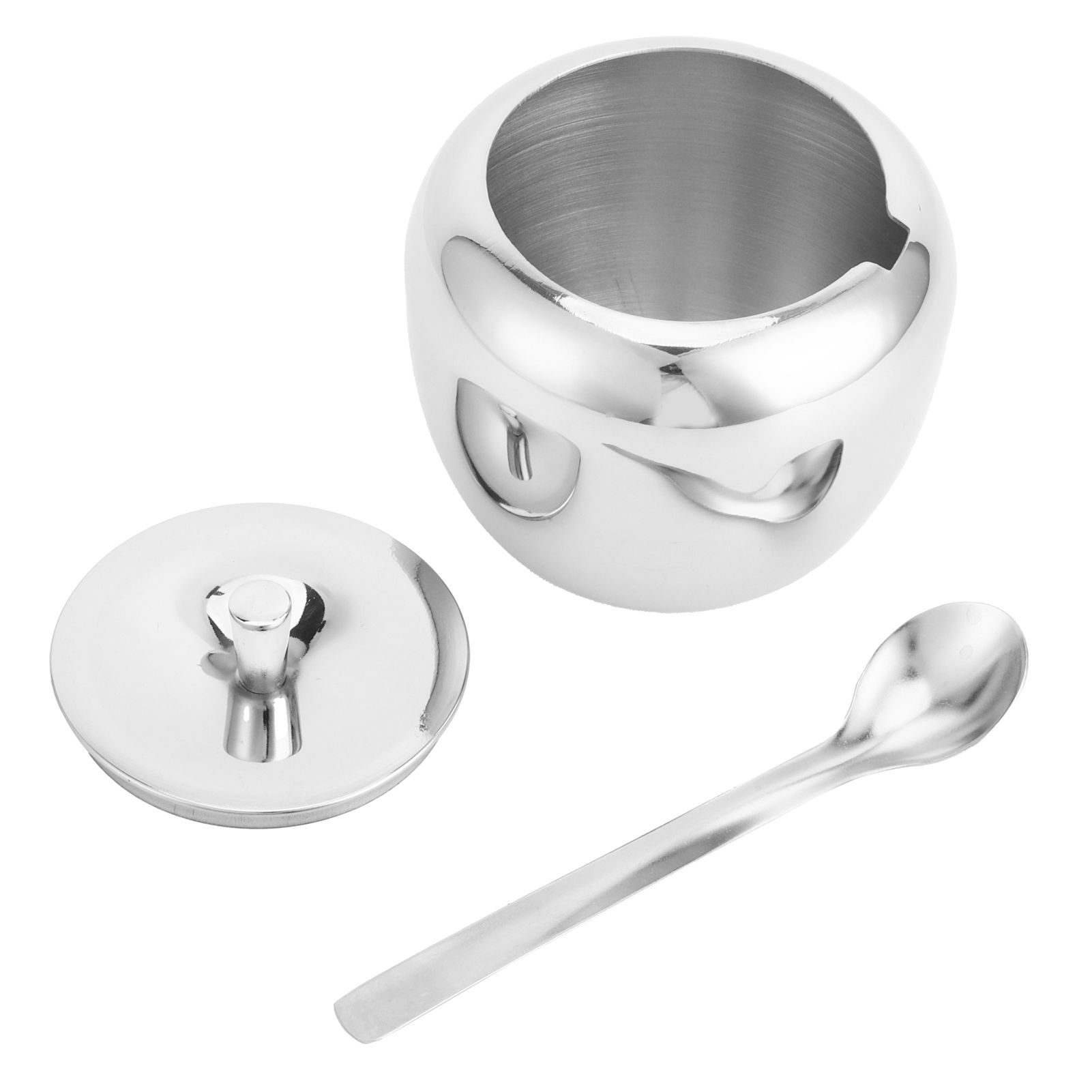 Stainless Steel Sugar Jar Seasoning Jar Spice Container with Lid and Spoon Home Kitchen Tool — image 5