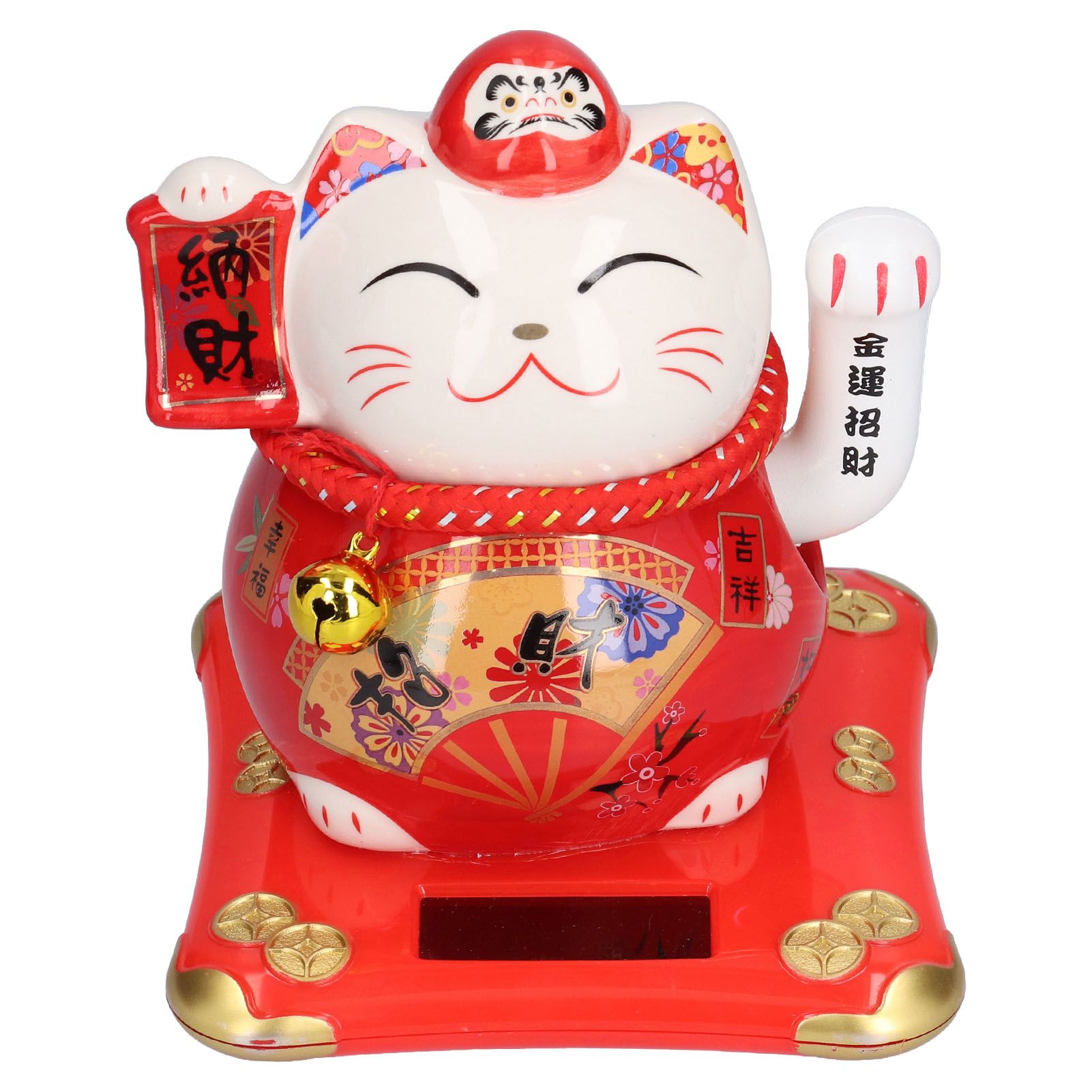 6in Fortune Cat Ceramic Waving Lucky Cat Ornament Home Decoration for Bedroom Car OfficeType 1 — image 6