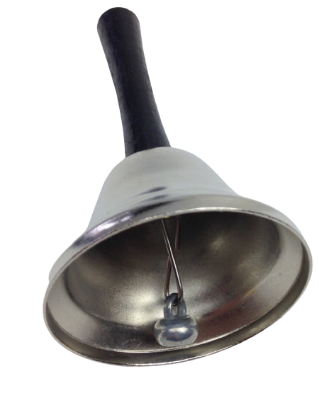 SANTA BELL Jingle Claus Wooden Handle Bells Rattles Christmas Xmas - Silver — image 4