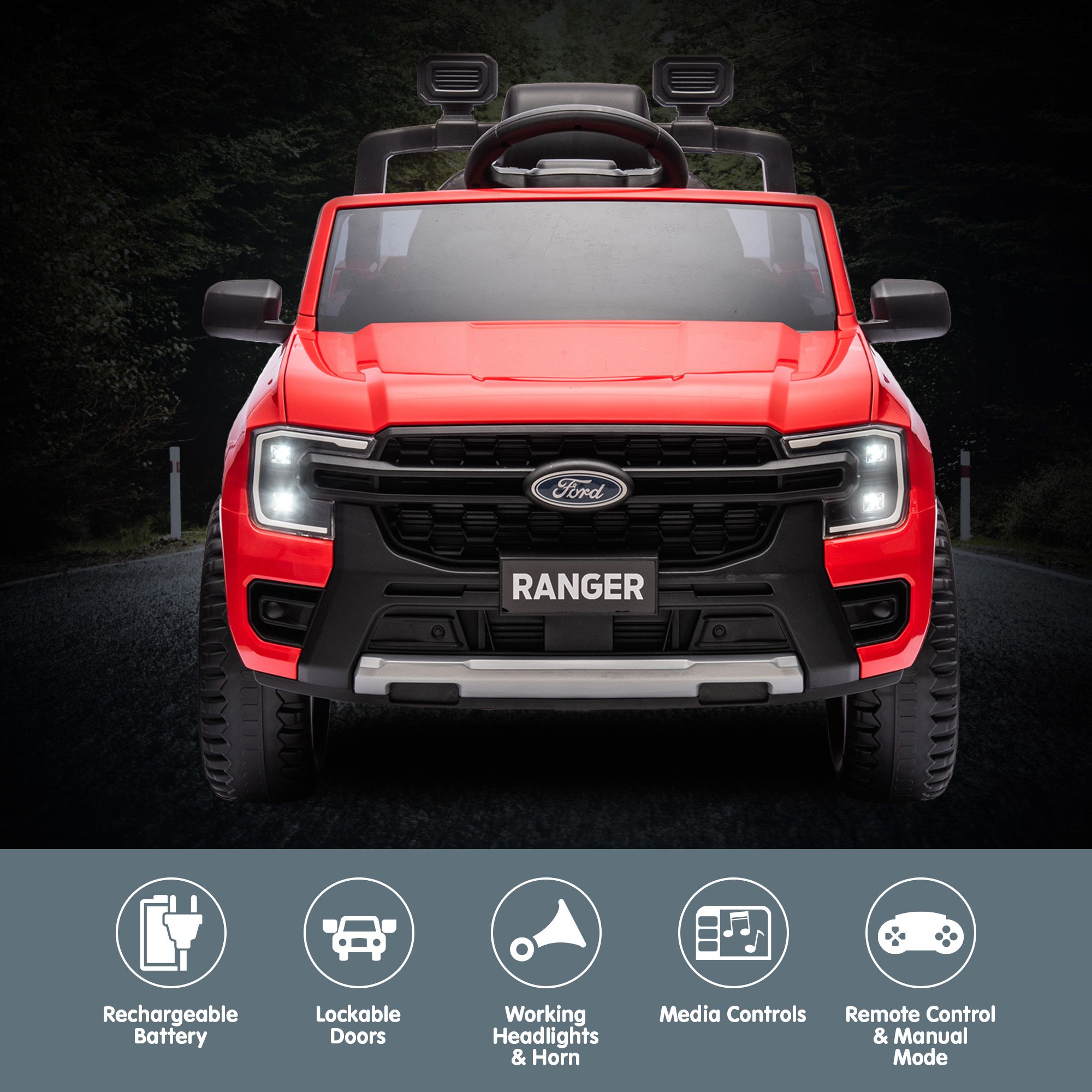 Kahuna Ford Ranger Electric Kids Ride On Car in Red โ image 6