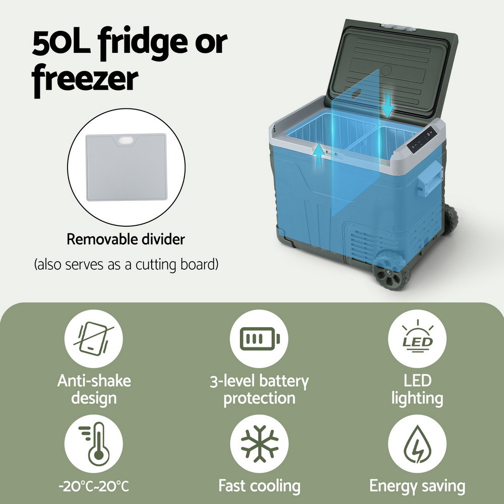 Glacio Portable Fridge 50L Camping Bar Fridges Freezer 12V/24V/240V โ image 4
