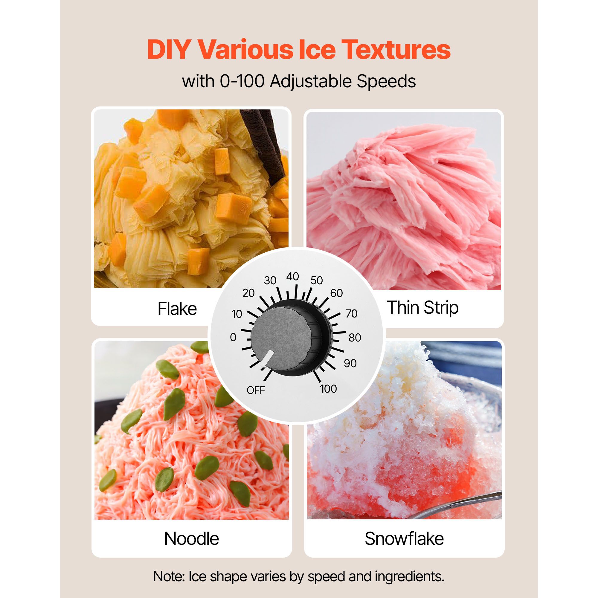 Snowflake Ice Machine, 80KG/24H Snowflake Ice Maker, Ice-Shaver Machine with Stainless Steel Blade, Electric Snow Cone Maker with 1.8L Tank, 90S Fast — image 3