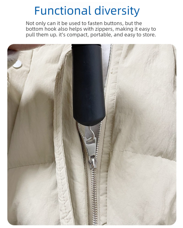 2 Pcs Grey Dressing Aid Tool – Button & Zipper Assistant for Elderly and People with Limited Mobility — image 4