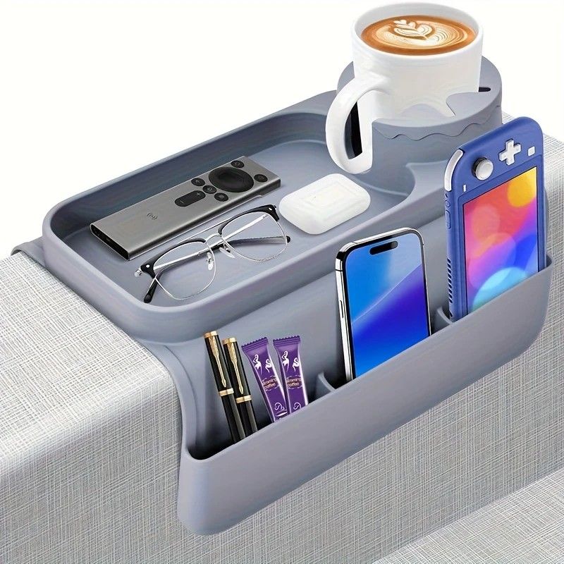 Sofa Cup Holder for Home & Dorm, Armrest Tray Multifunctional Creative Cup Rack, Perfect Thoughtful Holiday Gift for Family.BLUE โ image 5