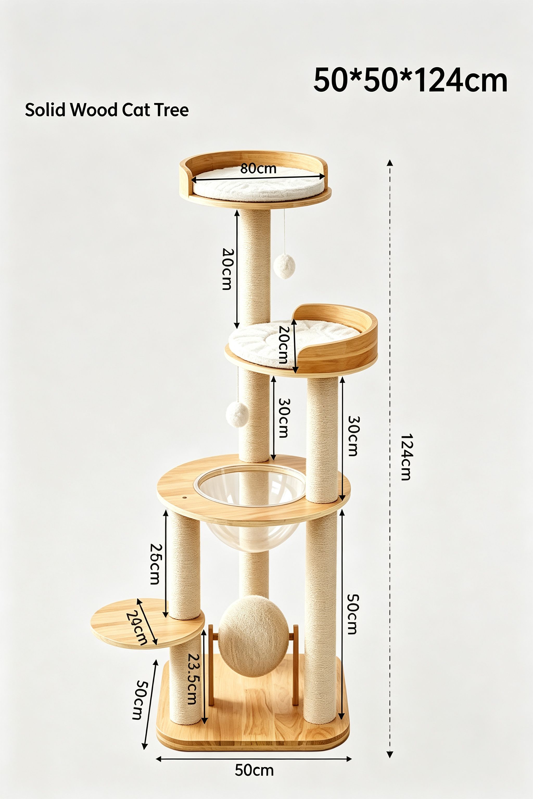 Classic Solid‑Wood Cat Tree — image 2