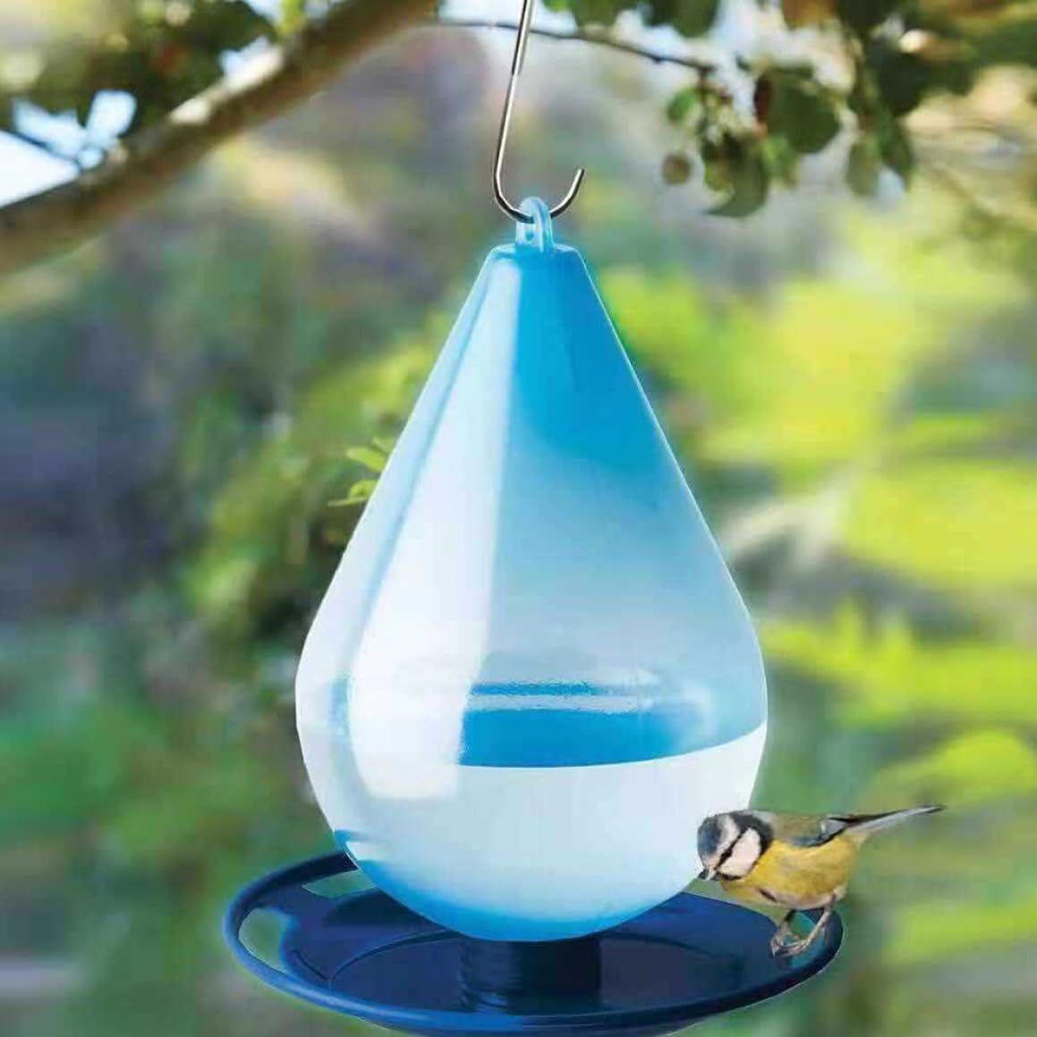 Bird Water Feeder, Droplet Shaped Hanging Bird Bath with Hook, Outdoor Bird Water Dispenser, Wildbird Waterer for Garden Tree โ image 3