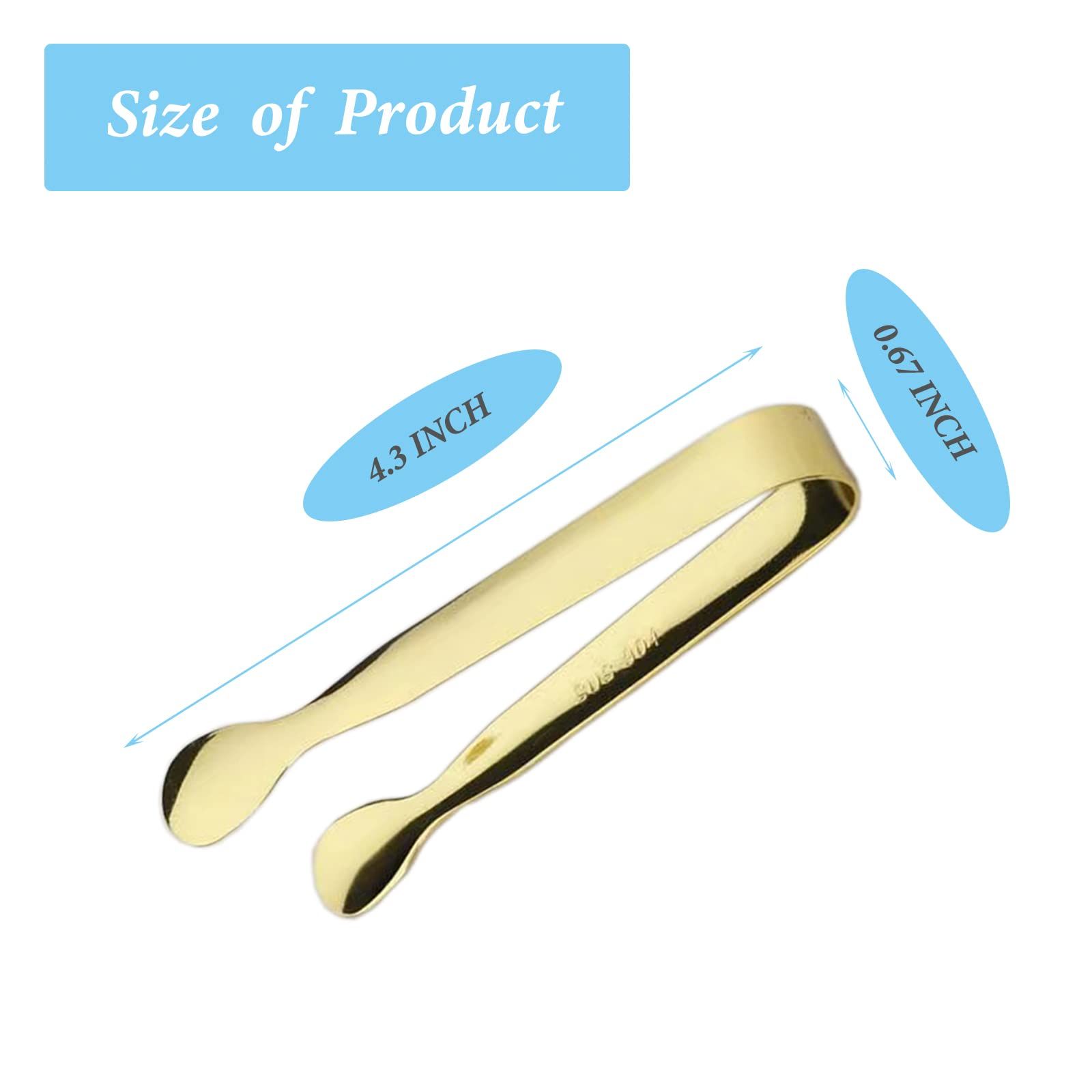 Ice Tongs Mini Sugar Tongs 4.3Inch Stainless Steel Small Serving Tongs, Small Kitchen Tiny Tongs for Appetizers,Tea Party â image 4
