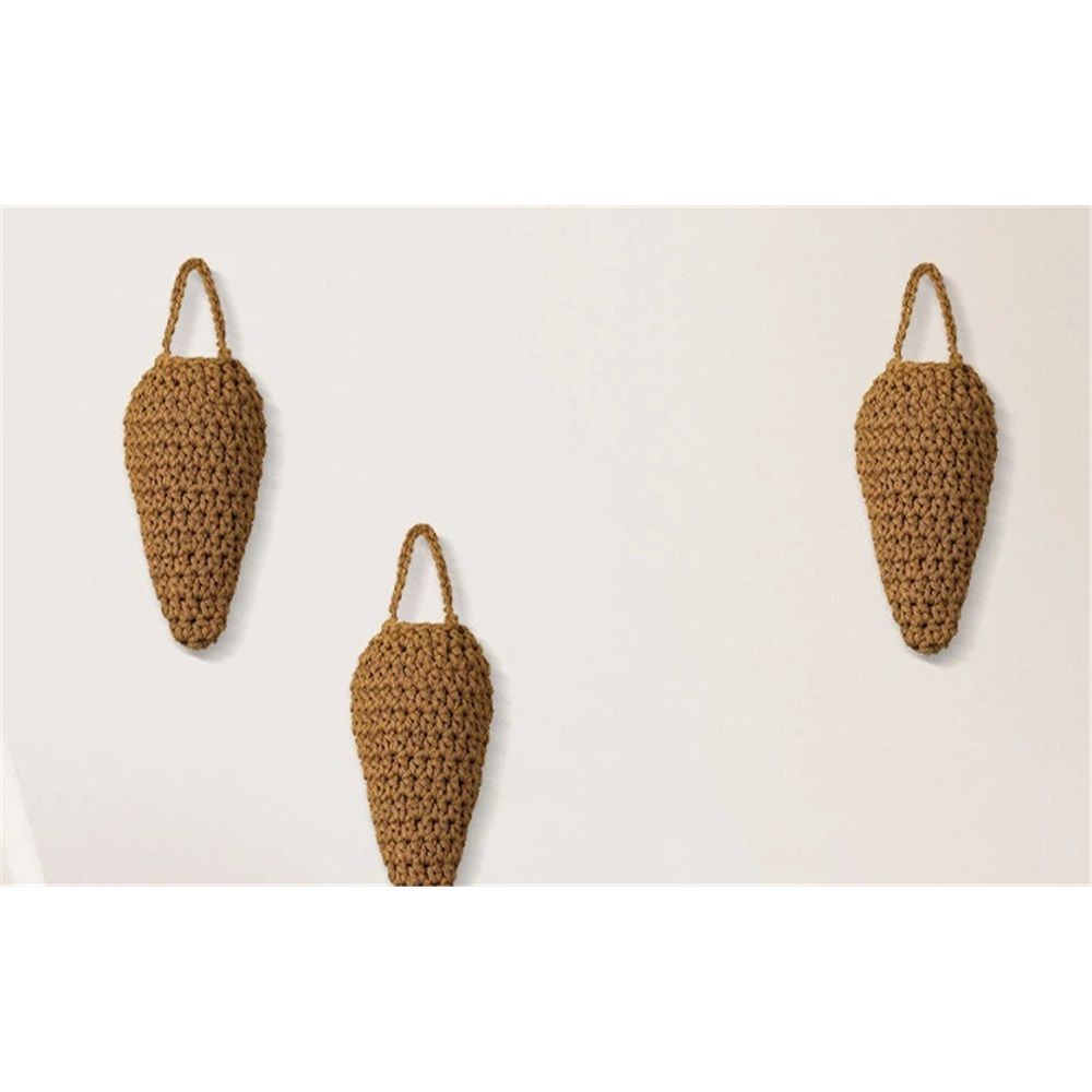 3 Pack Large Crochet Wasp Nest Decoys, Wasps Hornets, Hornets Nest Decoy Decoration for Patio and Eaves, Caramel color — image 2