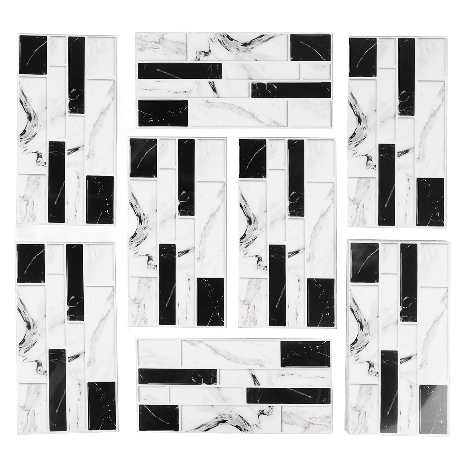 27PCS Kitchen Wallpaper Tile Self Adhesive PVC Wear Resistant White Black Faux Brick for Home Bathroom โ image 2