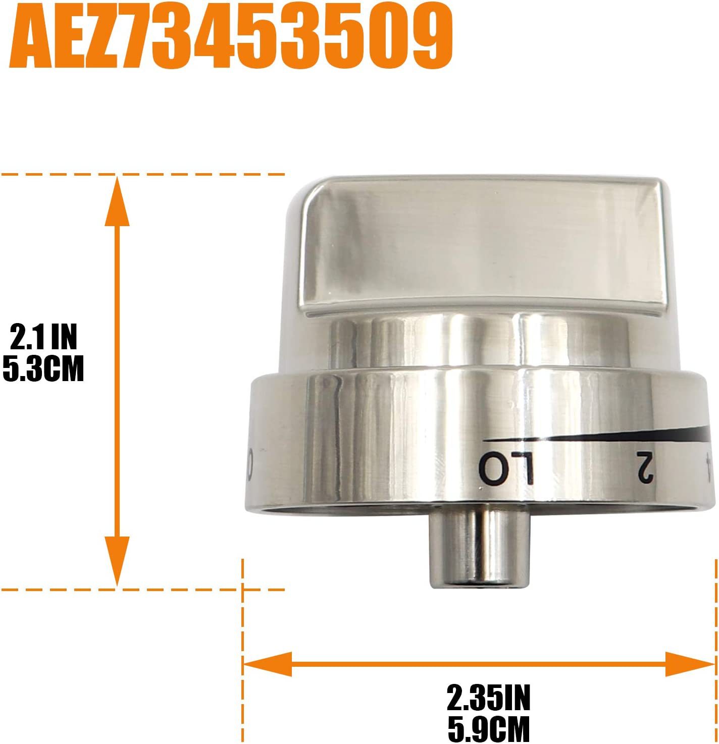 2 Pcs Silver AEZ73453509 Oven Stove Knob Assembly - Stainless Steel Replacement for AEZ72909008, Easy Install & Durable Upgrade โ image 2