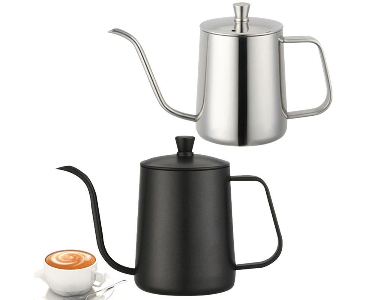 600ml Pour Over Kettle Coffee Maker Stainless Steel Gooseneck Drip Tea Pot Jug-Black 600ML — image 2
