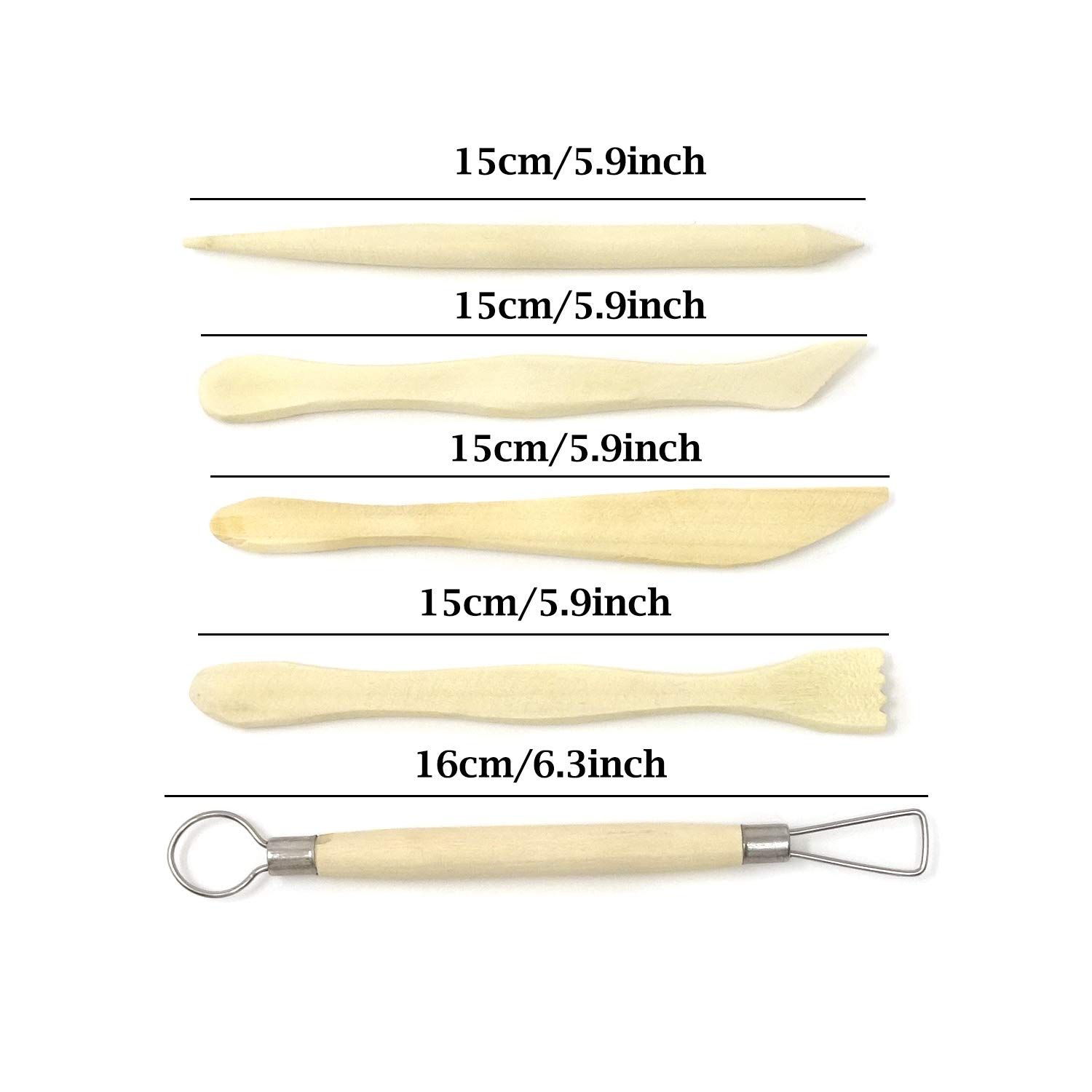 Polymer Clay Sculpting Tools Set - 5 Pcs Pottery Tool Kit - Ceramic Pottery & Clay Ribbon Wood Modeling Tools Kit (5 Pack) โ image 5
