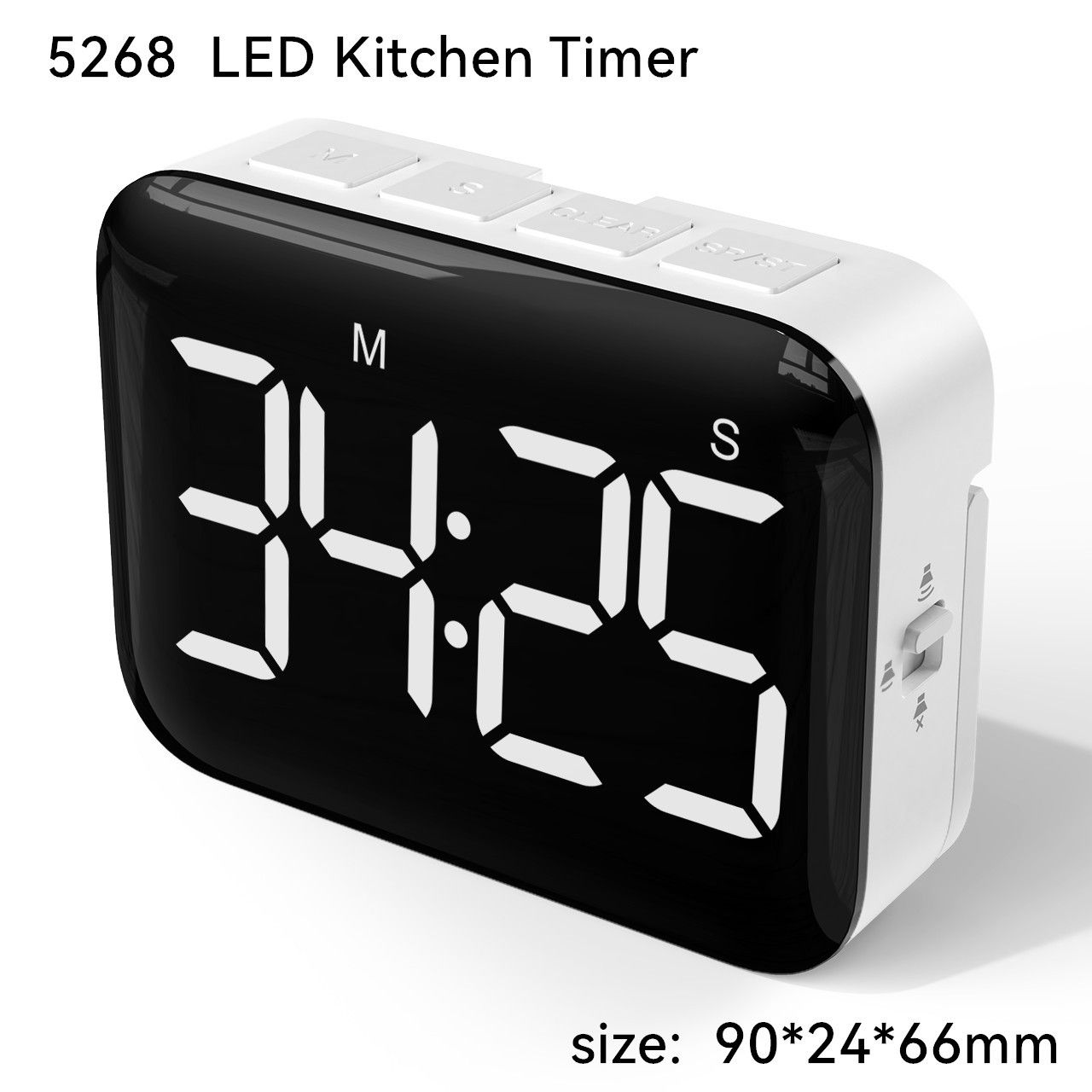 Magnetic Kitchen Timer for Cooking with Count Up Countdown, Digital Timer Battery Powered with Large Display, Teacher, Kids — image 5
