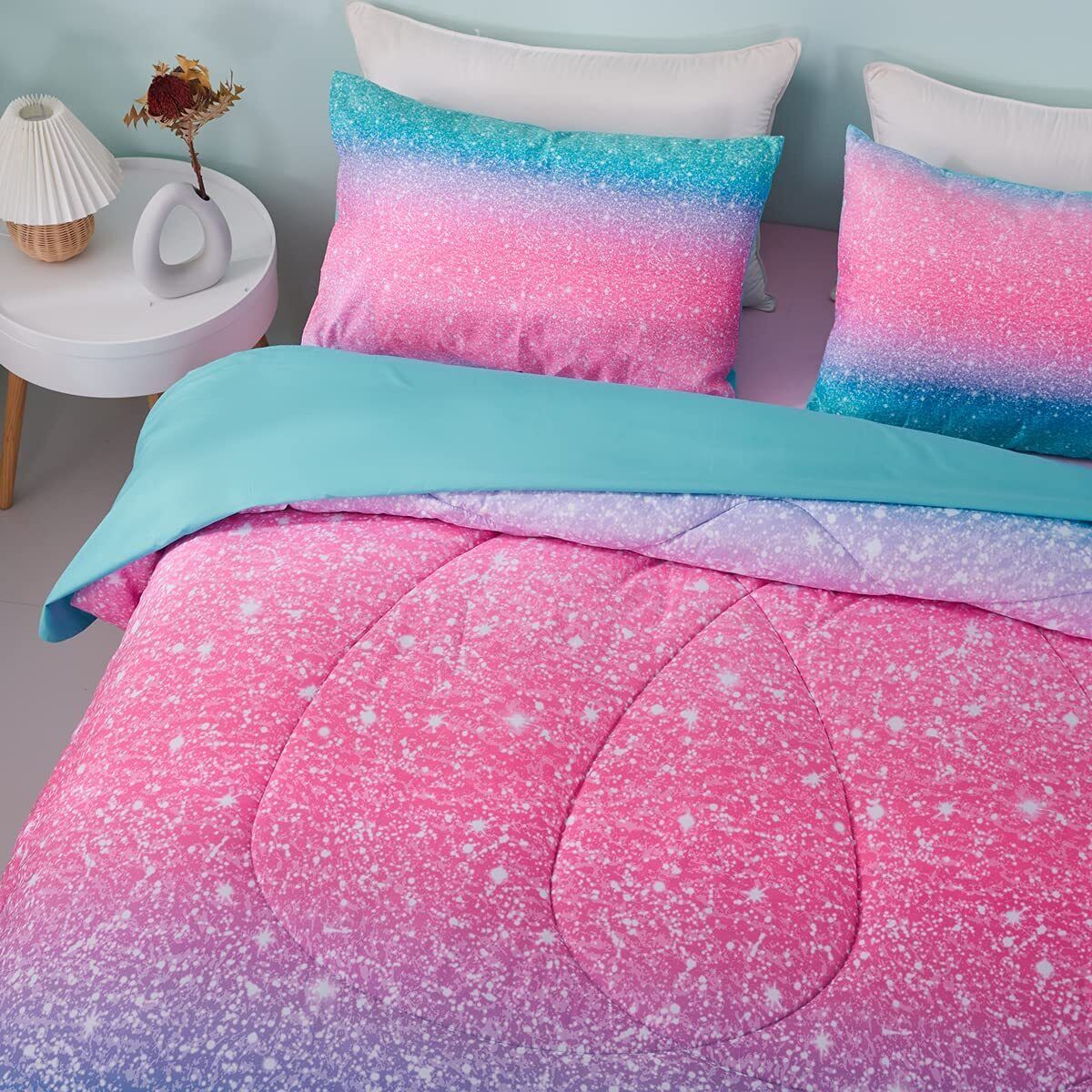 Marble Gradient Comforter Set, King Size, Quilted Bedding with Pillowcases โ image 3