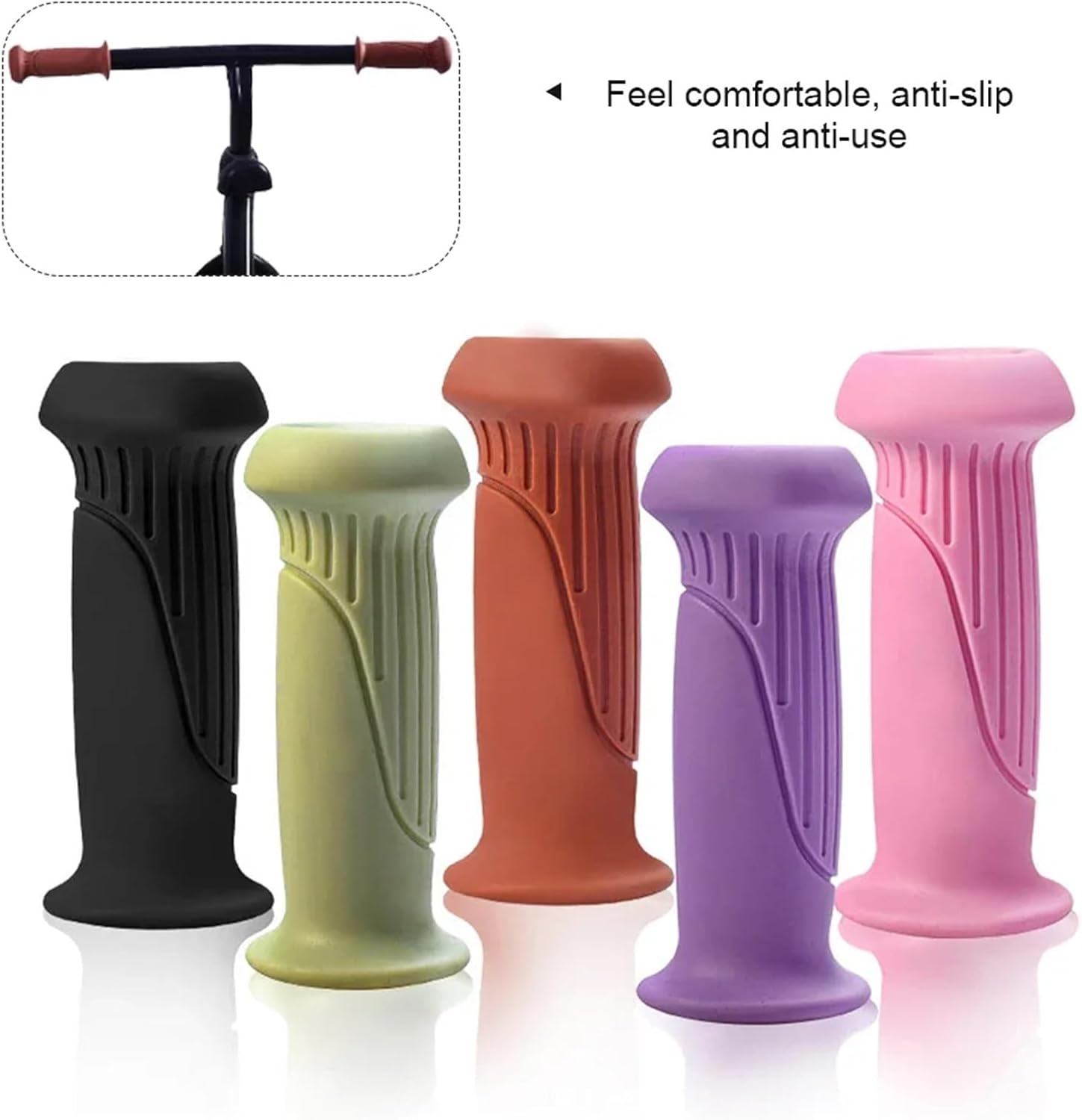 Comfortable Purple Bike Handlebar Grips Pair Non-Slip Cycling Handle Bar Covers — image 3