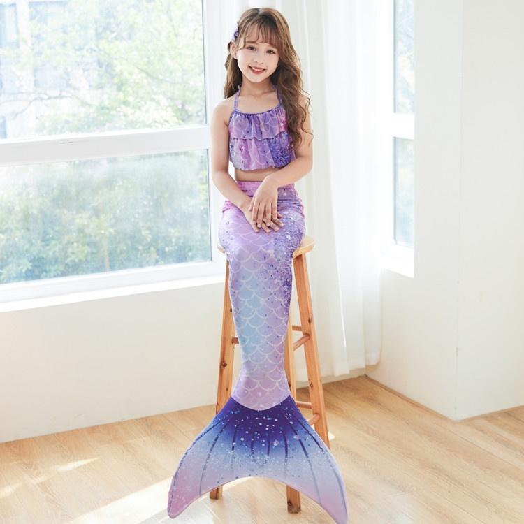 Halloween Deals Mermaid Swimsuit Monofin Mermaid Fins Kids Mermaids Package A (3 pcs Package Pack A (3 pcs) L (7-9 /u00e5r)