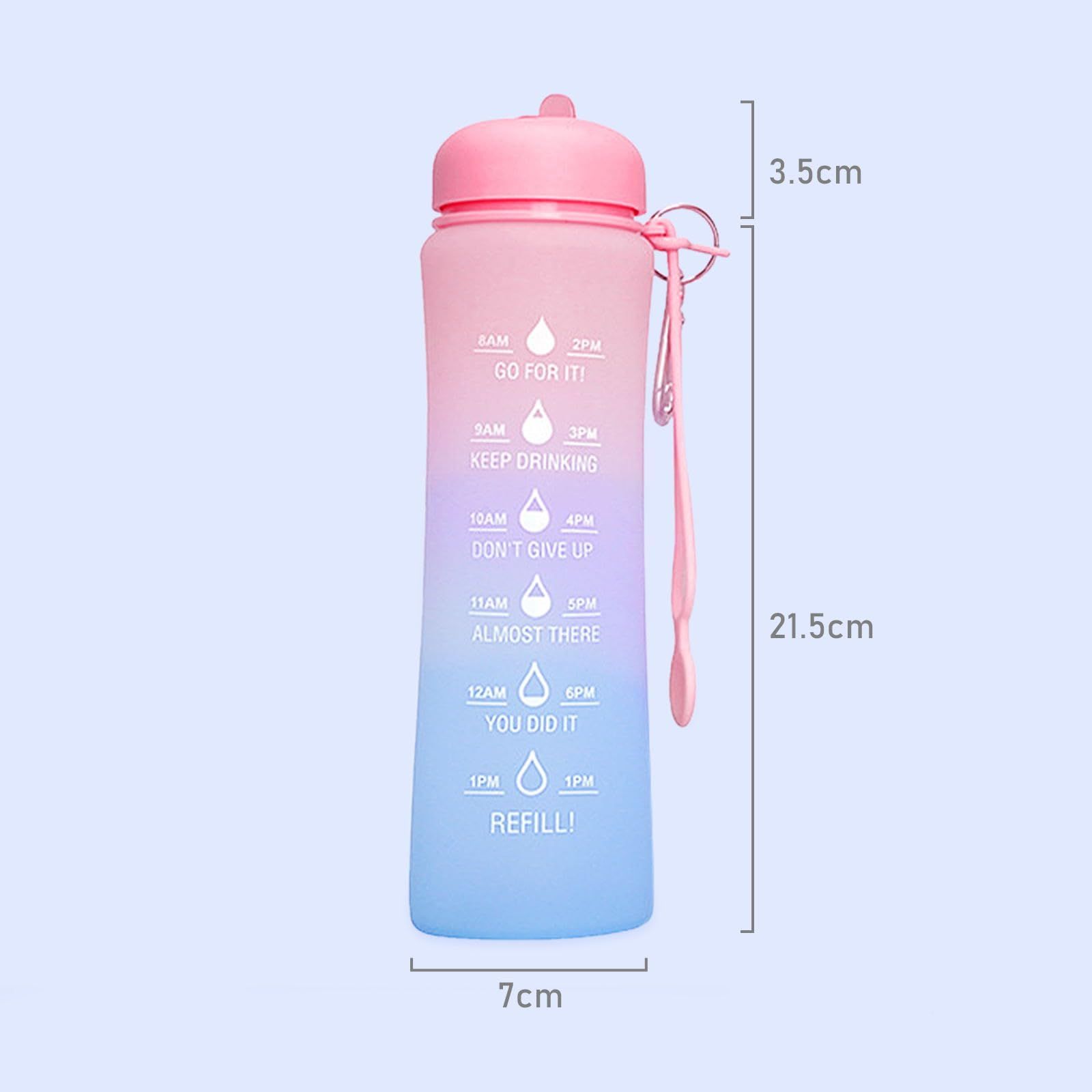 Collapsible Water Bottle with Time Marker, 20oz Sports Water Bottle Large Leakproof Reusable BPA Free Silicone Water Bottle, Portable Collapse Water Bottles — image 3
