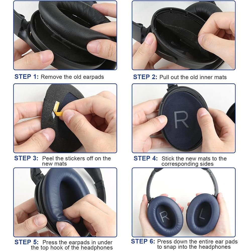 Pair of Replacement Ear Pads for Bose QC45 Headphone Ear Cushions Navy โ image 5