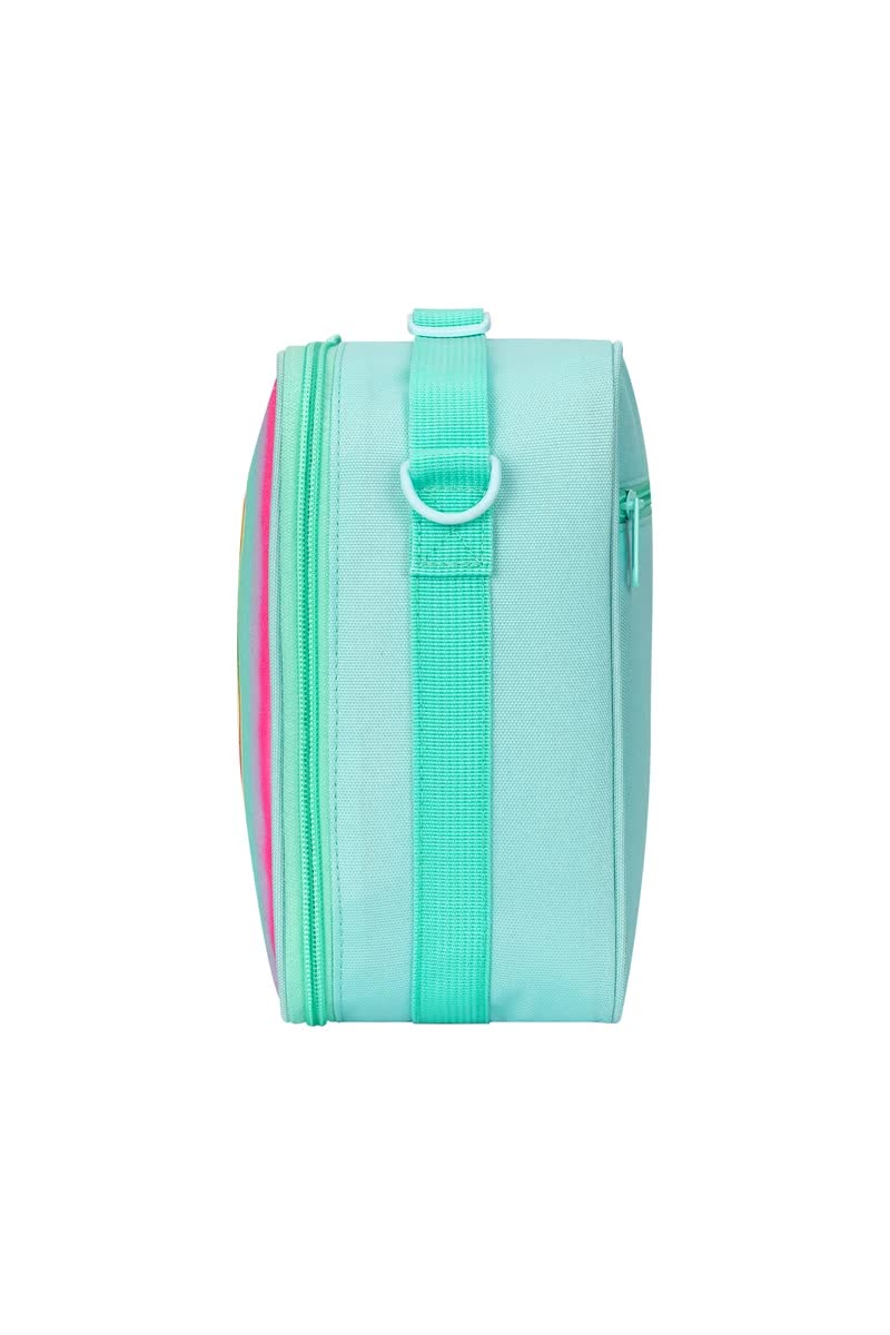 Orange Sparkling Rainbow Heart Insulated Lunch Bag for Kids - Portable School Lunch Box with Shoulder Strap — image 6