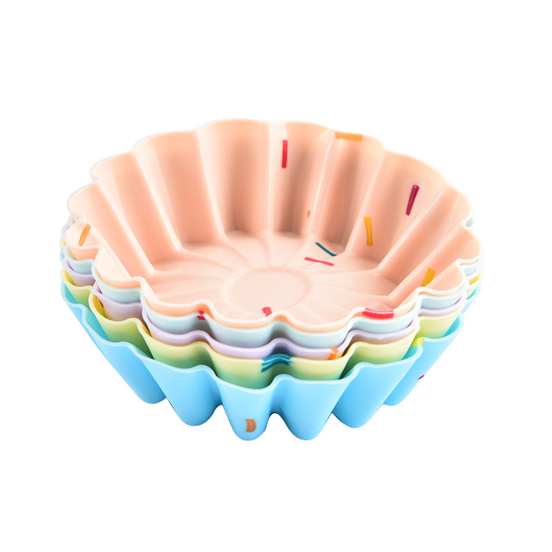 Style 4 Silicone Mini Cake Molds (30 Pack) - For Cupcakes, Desserts (7.5 × 7.5 × 2.5cm)