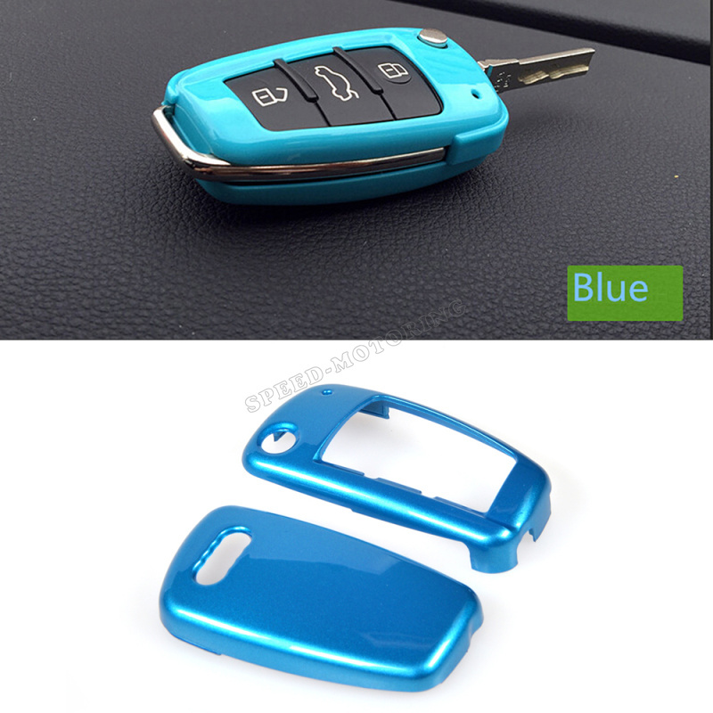 Black ABS Carbon Fiber Car Key Cover Case for Audi A6l A1 Q3 Q7 TT R8 A3 S3 ABS Black โ image 3
