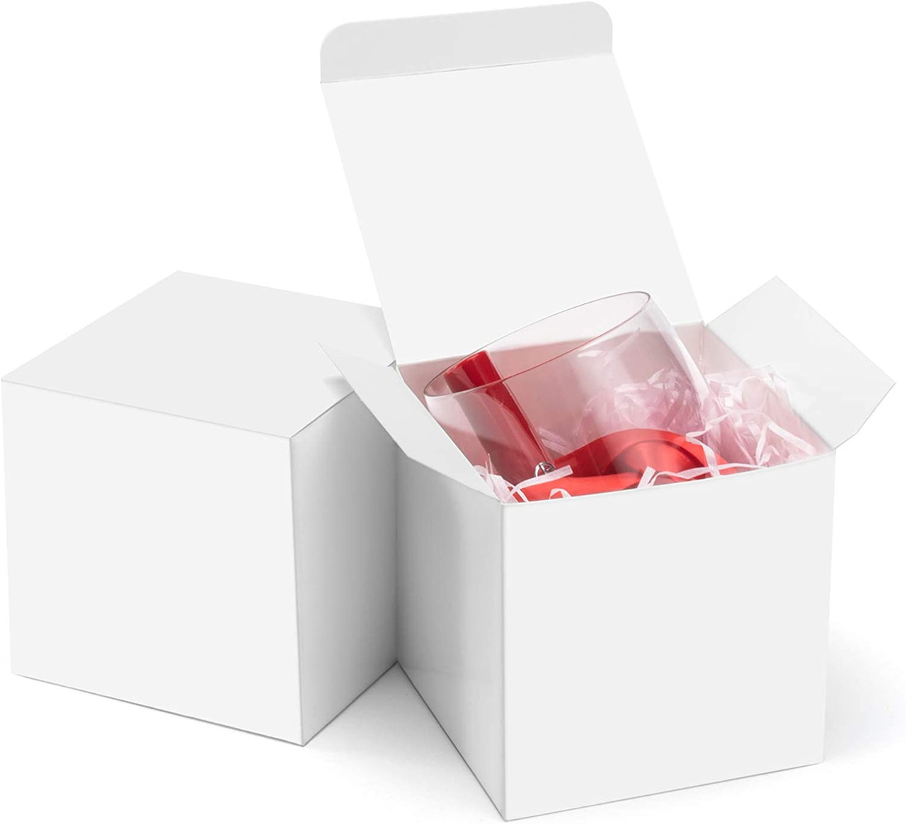 10 Pack of White 5x5x8cm Square Cube Card Gift Box - Folding Packaging Small rectangle/square Boxes for Wedding Jewelry Gift Party Favor Model Candy — image 6