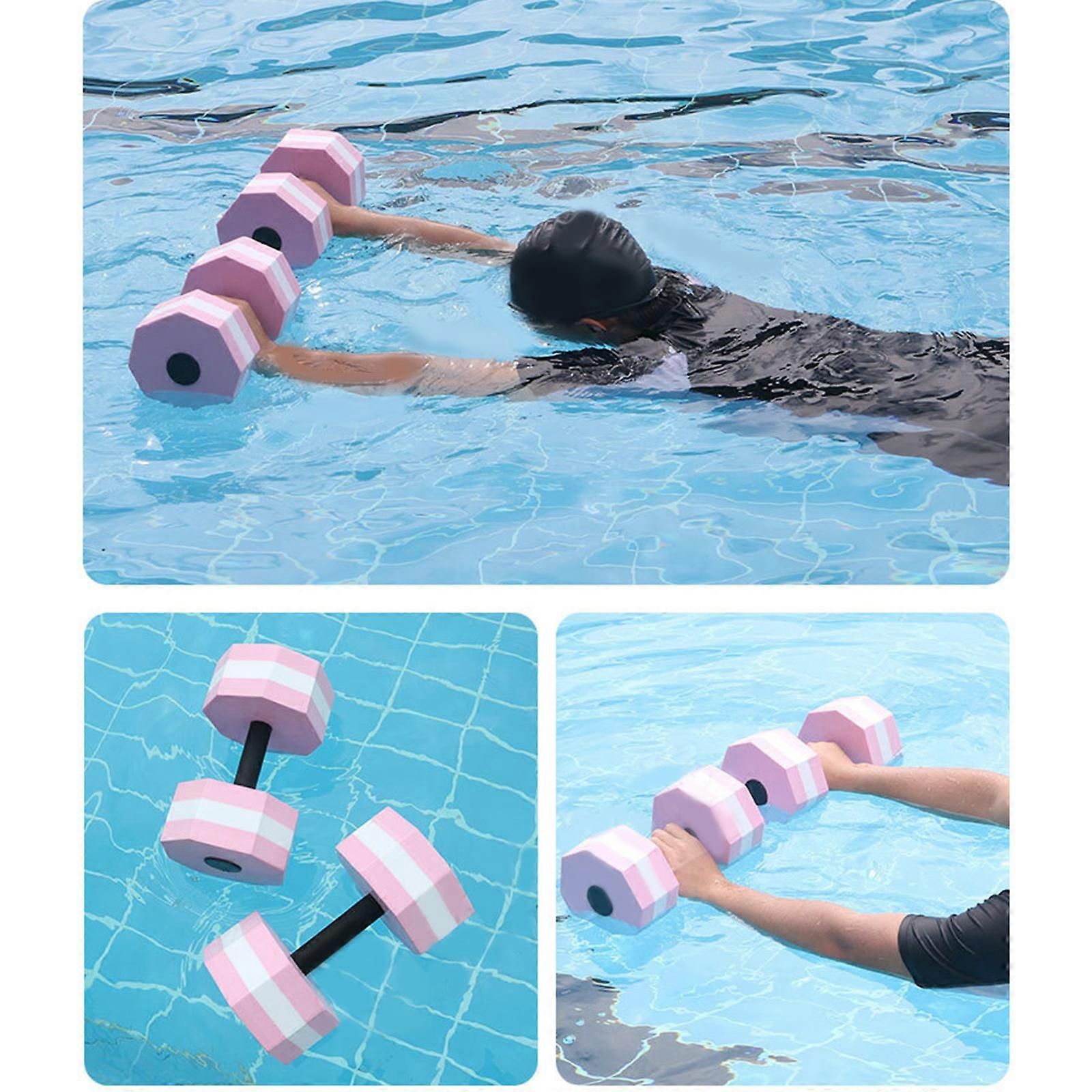 Aquatic Dumbells,1 Pair Water Aerobic Exercise Foam-Dumbbell Pool Resistance,Water Aqua Fitness-Barbells Hand Bar Gift Pink โ image 4