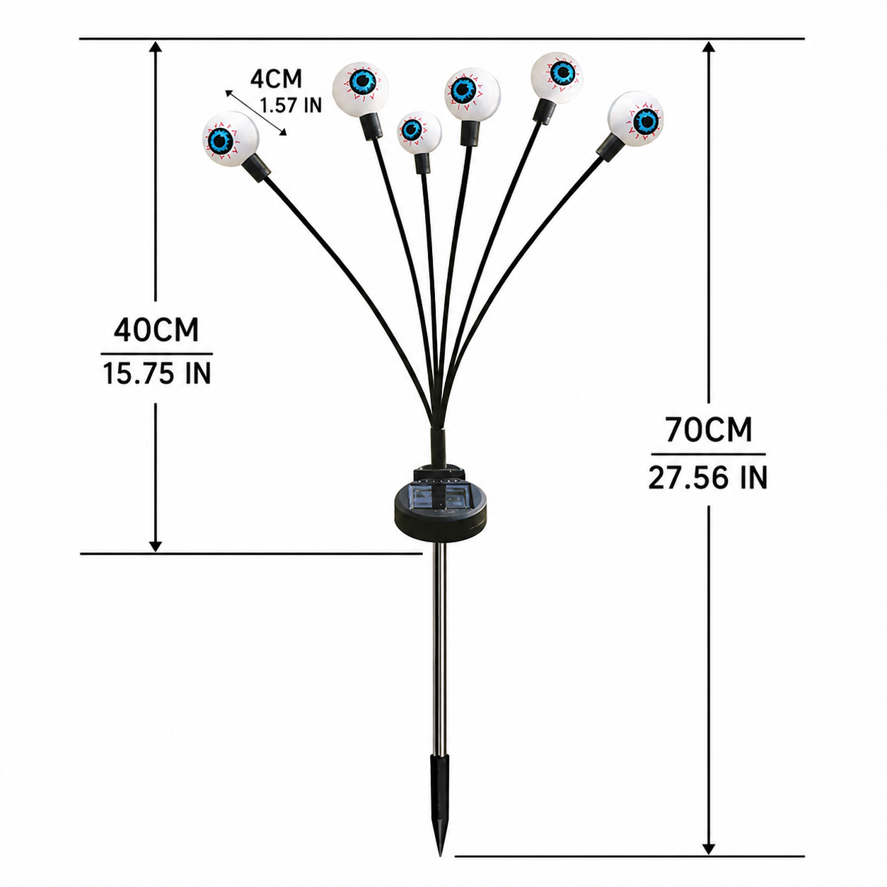 Solar Halloween Dancing Eyeball Stake Lights, Spooky Outdoor Decoration with Color-Changing LEDs, Auto On/Off, IP65 Waterproof — image 2