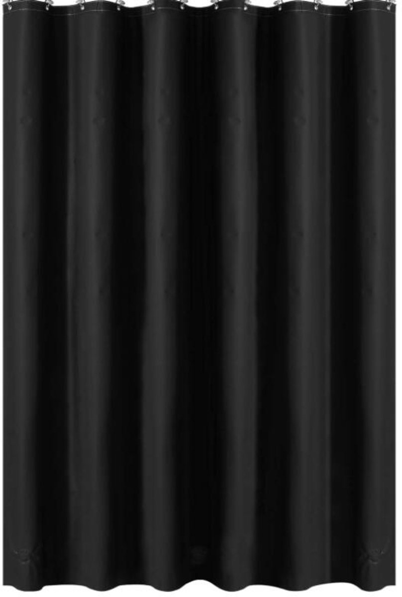 Shower Curtain Anti-Mold - Bath Curtain - PEVA - Including Rings - Waterproof - Rustproof - Suitable for Bathroom - 180 × 100cm - Black