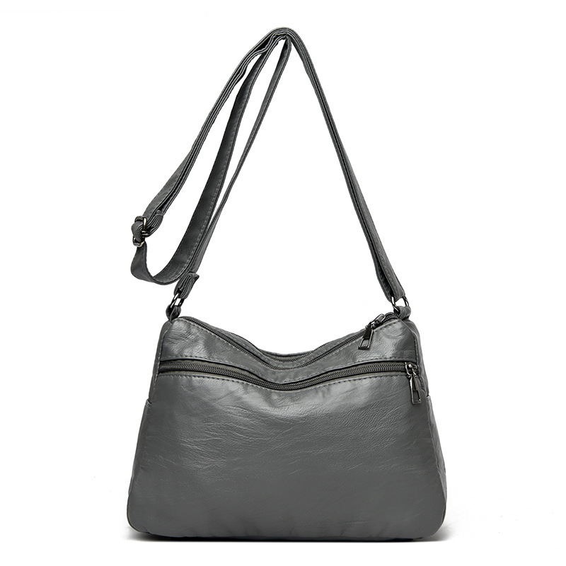 Black Women's Soft Washed PU Leather Crossbody Bag - Multi-Pocket Casual Shoulder Purse for Everyday Organization โ image 5