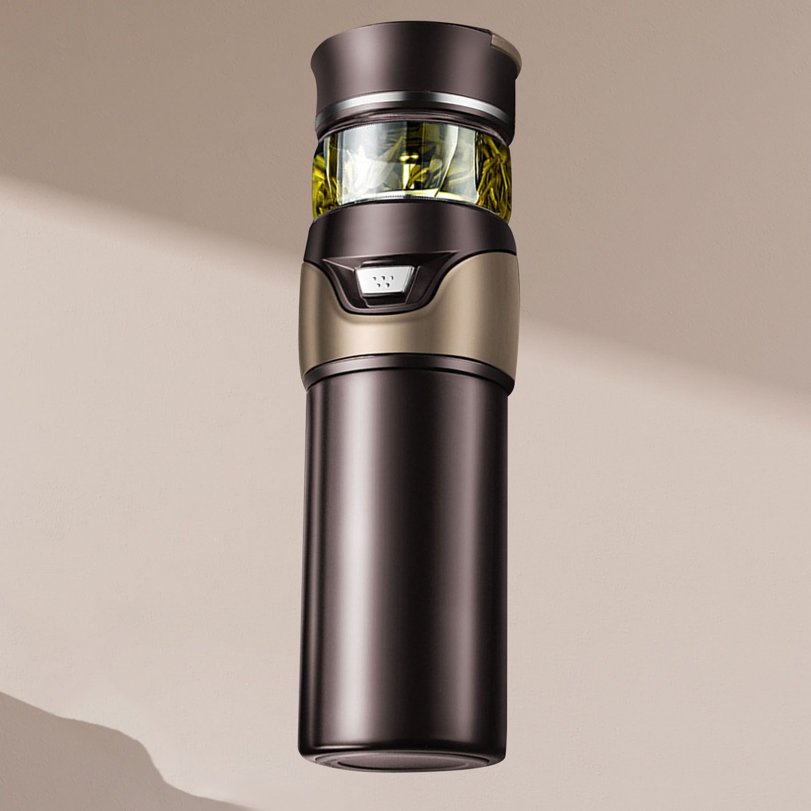 Tea Bottle with Infuser Tea Tumbler Stainless Steel Double Layer Insulated Cup for Men Daily Office Home Brown — image 5