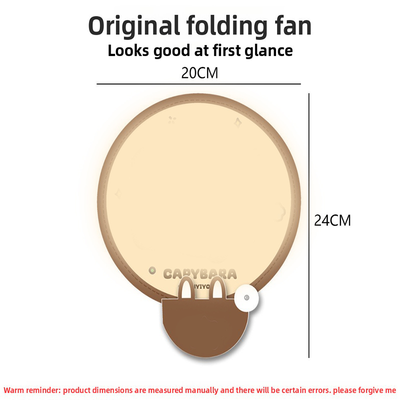 5 Pack Blue Beach puppy Cute Cartoon Folding Hand Fans Portable Mini Circular Fans 20x24cm for Aussie Summer Outdoor Travel with Matching Storage โ image 3