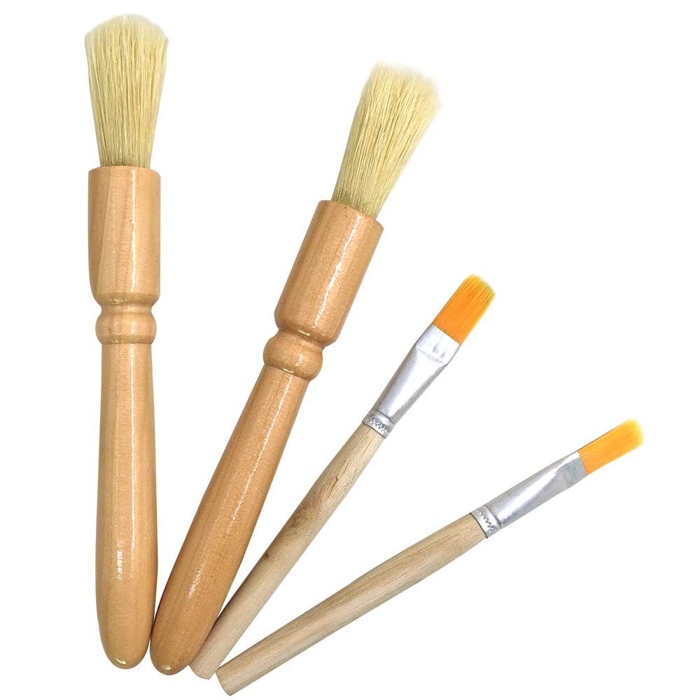 4 Packs Coffee Grinder Brush,DanziX Wooden Cleaning Brush for Grinders and Pasta Makers-Coffee brush 2 Size