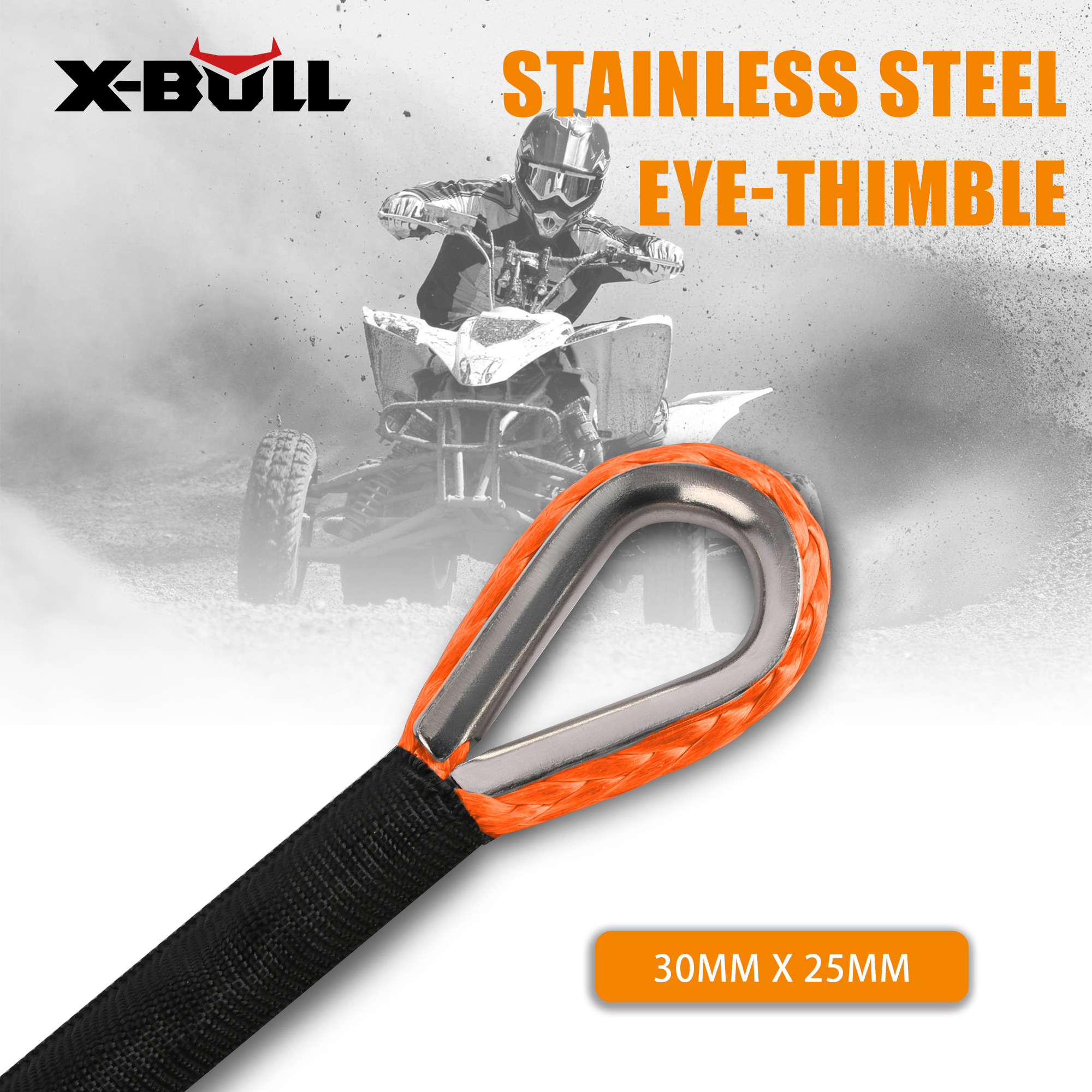 X-BULL Dyneema Synthetic Rope Winch Cable SK75 5.5MM x 13M Car Tow Recovery Strap โ image 4