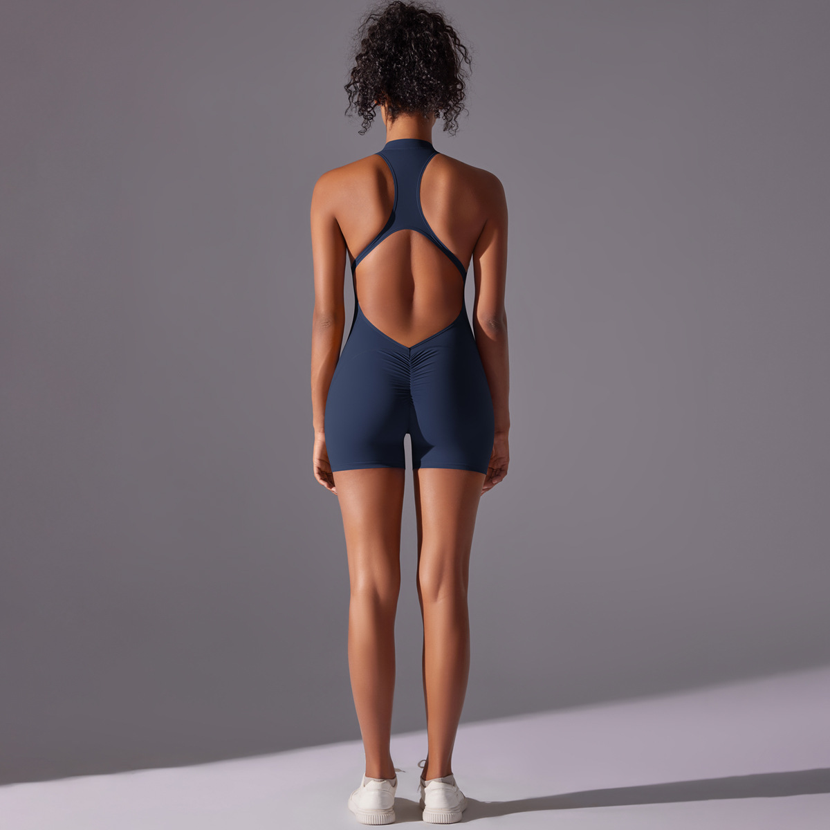 Size XL Dark Blue High-Impact Seamless Bodysuit - Nude Feel Yoga & Fitness Romper โ image 4