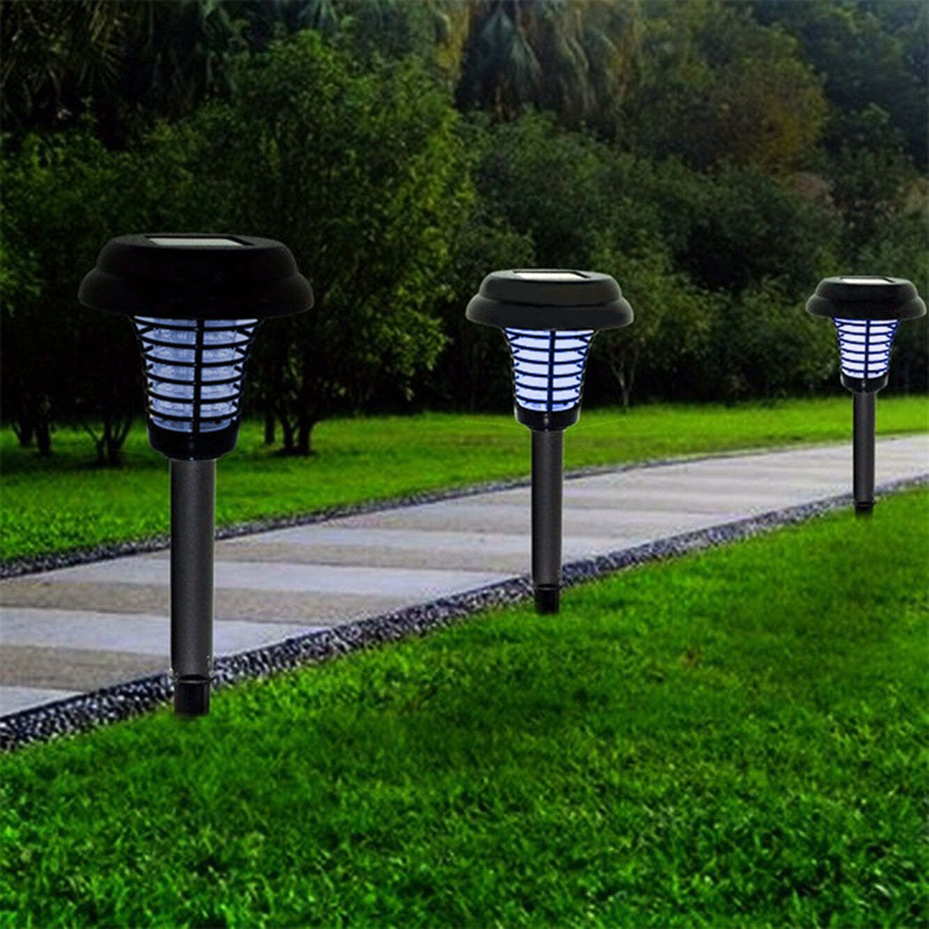 Solar Mosquito Killer Lamp, Wireless Rechargeable Outdoor Bug Zapper, 1 Piece, Black — image 3