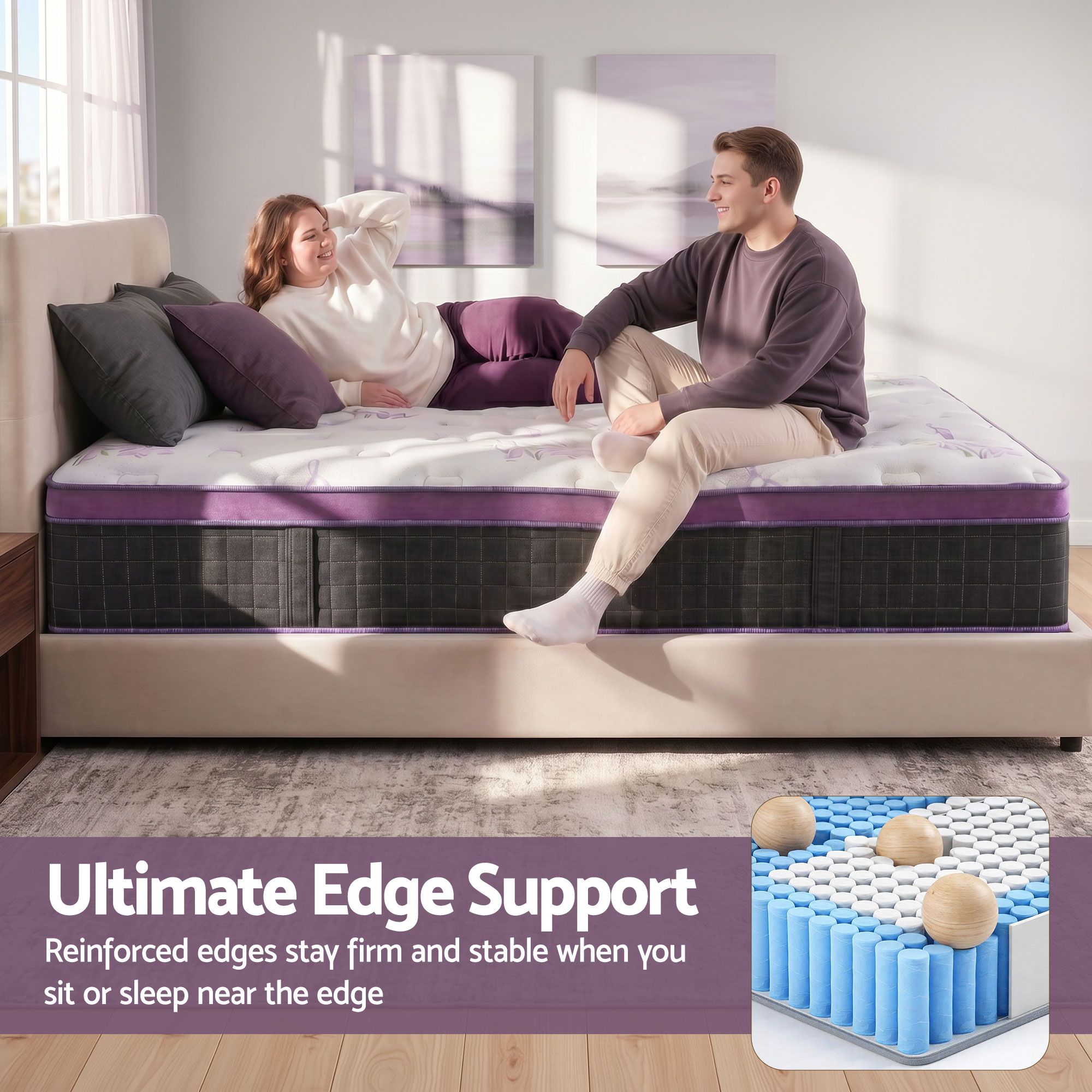 Giselle King Euro Top Mattress Firm Pocket Spring Edge Support โ image 6