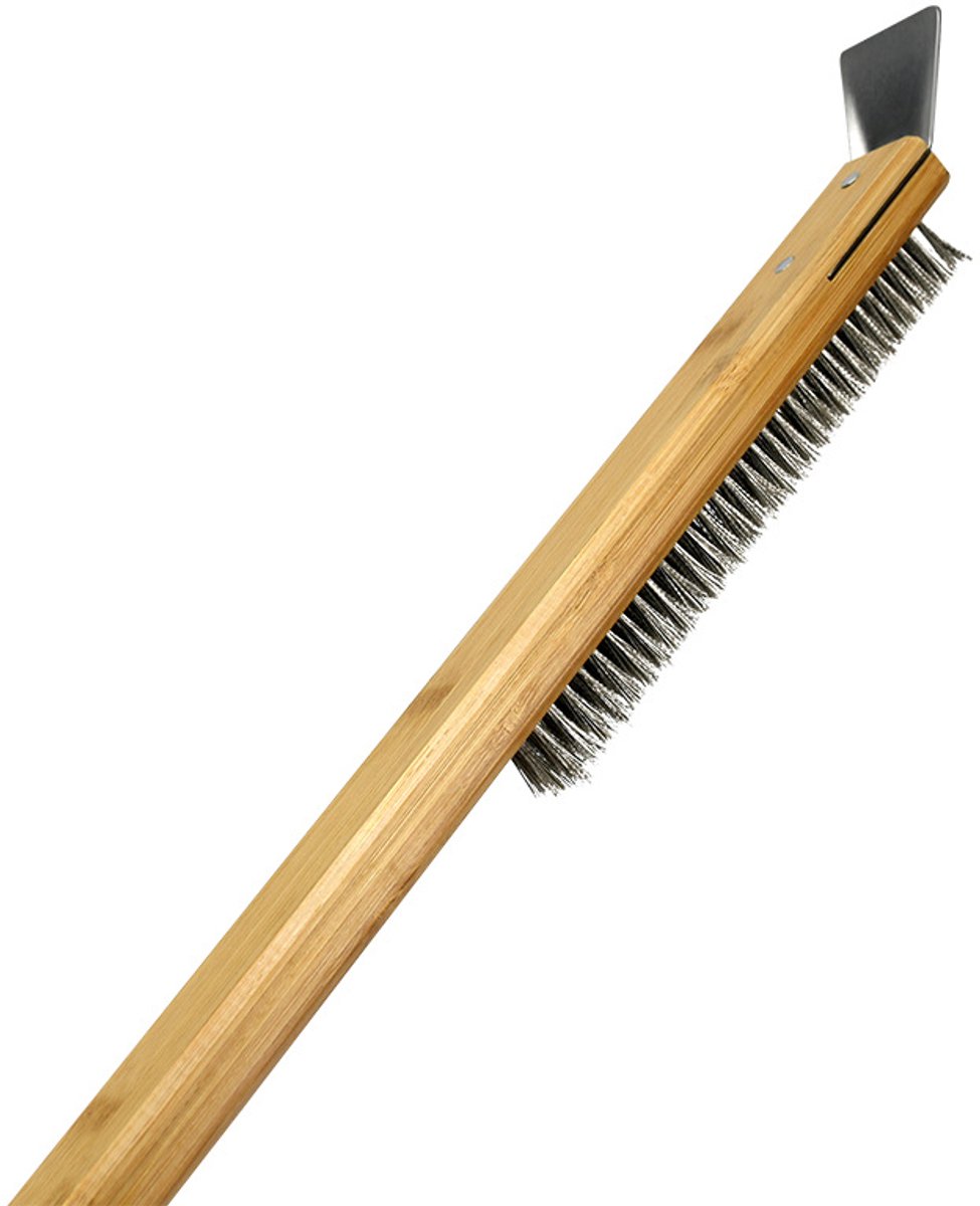 Pizza Stone Cleaning Brush - 57.5cm - Pizza Oven Brush - Barbecue Grill Cleaning Tool with Wooden Handle - Kitchen Oven Accessories - Portable Brush - With — image 3