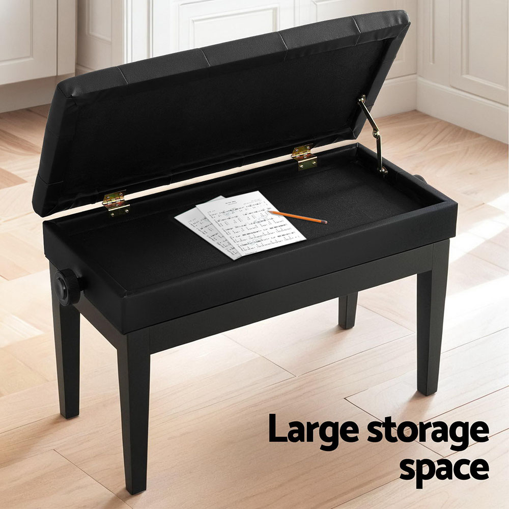 Alpha Piano Bench Stool Adjustable Height Keyboard Seat โ image 5
