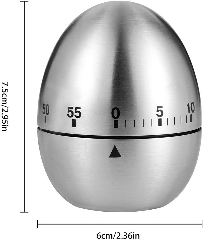 Egg Timer, Classic Egg Shaped Cooking and Baking Countdown Alarm, Manual Mechanical Timer with Loud Alarm for Kids Elderly, Home Use Kitchen Cooking Timer 0-60 — image 2