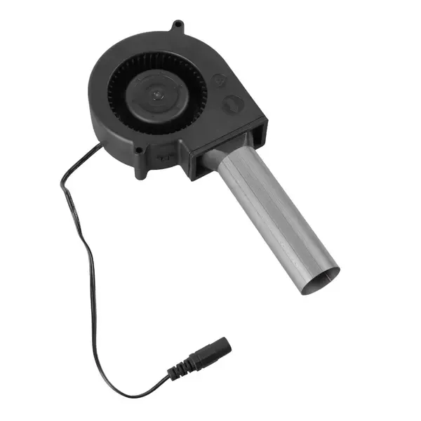 12 V Blower Fan with Stainless Steel Air Tube, Electric Charcoal Fire Starter for Grills, Stoves and Cooling Applications, Black