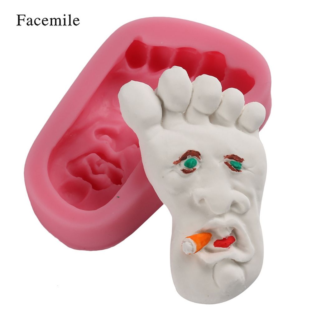 Silicone Foot Face Pattern Pudding Fondant Cake DIY Baking Mold Soap Making Tool — image 3