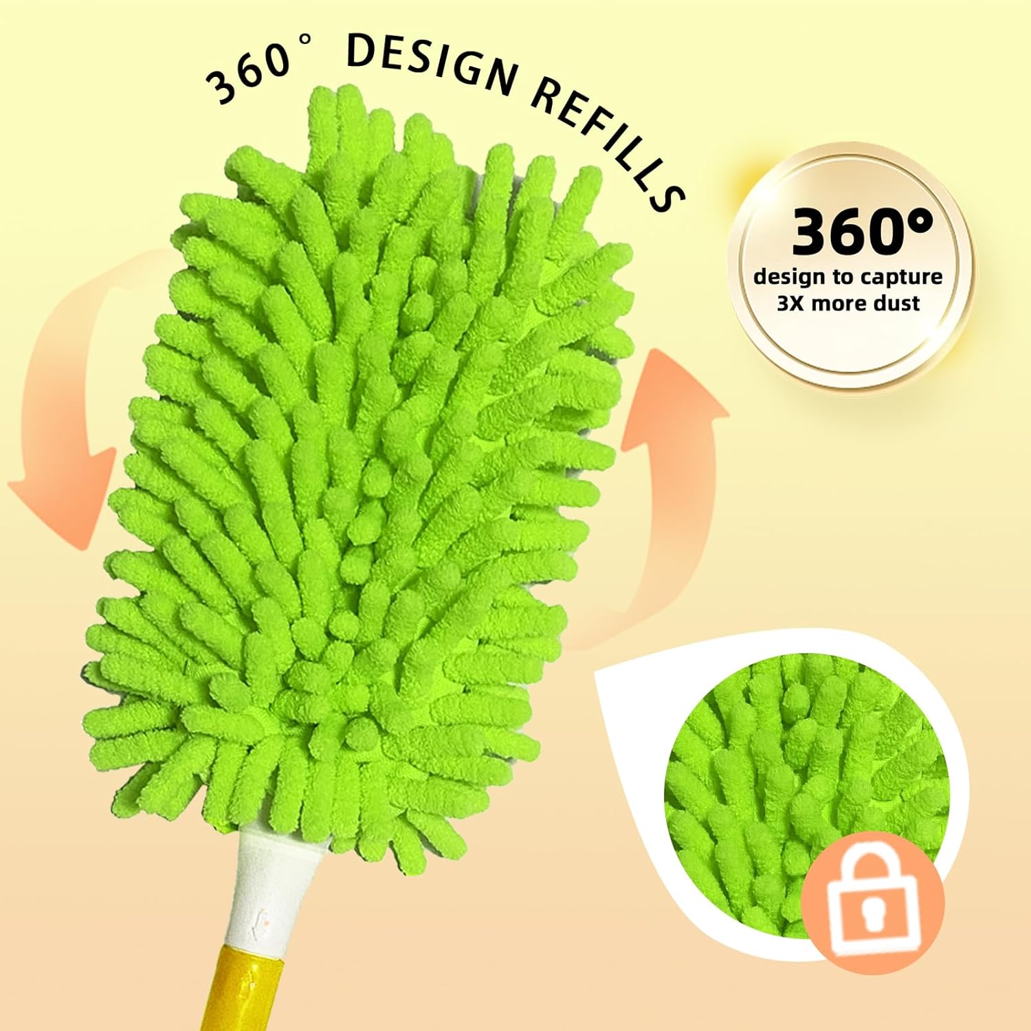 Reusable Duster Refill Compatible with Swiffer Hand Duster - Microfiber Ceiling Fan Duster for Swiffer Dusters Extended Handle - 360 Heavy Duty Dusters โ image 3