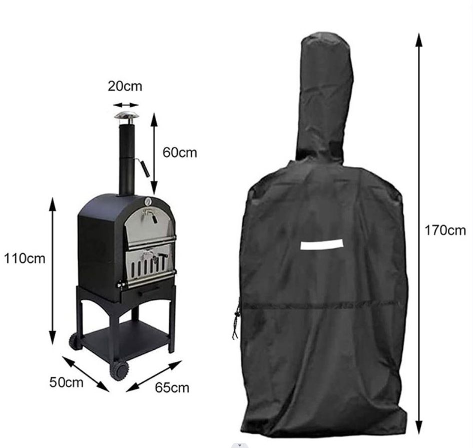 Oven Cover, Outdoor Waterproof Protective Cover Heavy Duty Oxford Charcoal Fired Bread Oven BBQ Smoker Grill — image 2